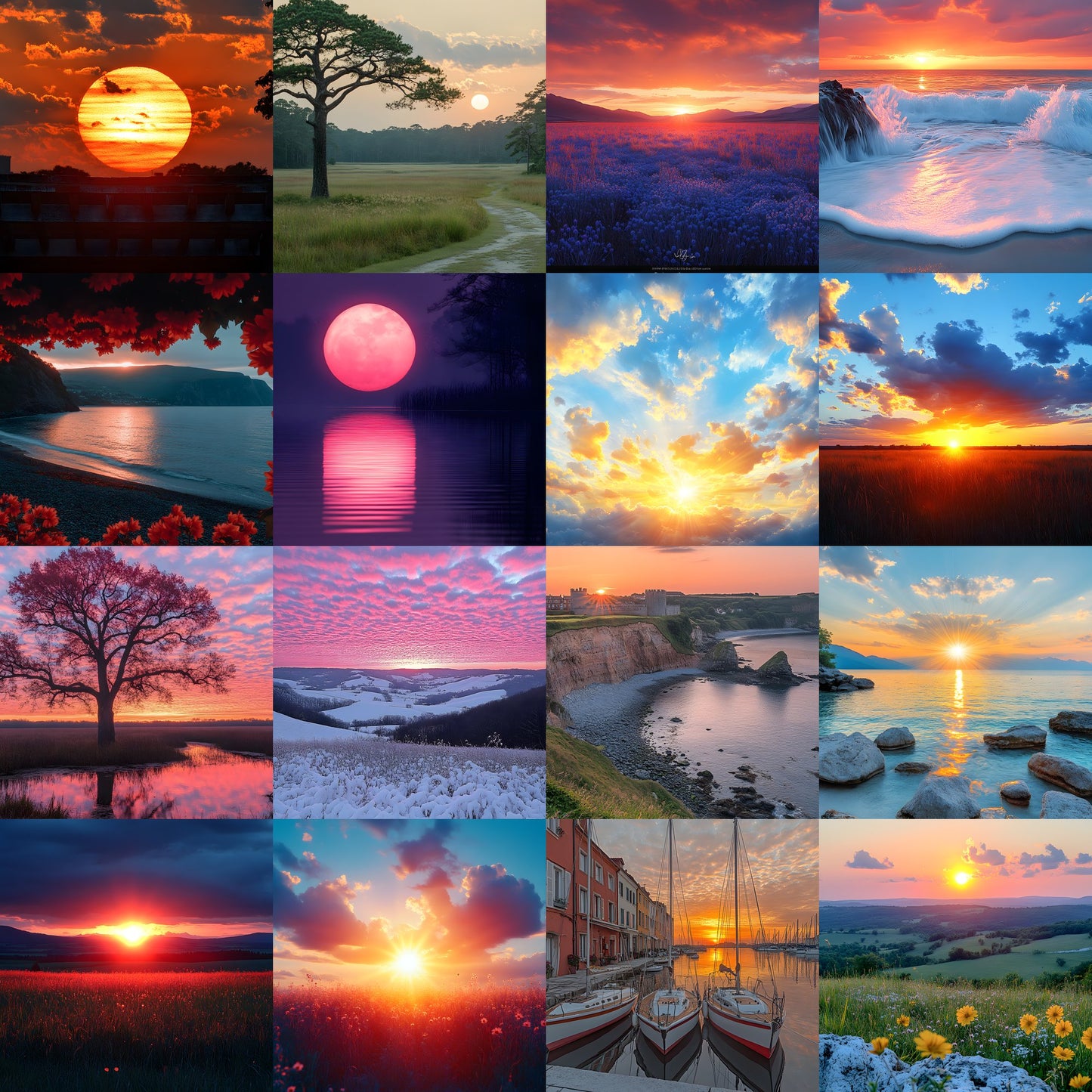 Sunset Photography Backdrop Bundle, Golden Hour Digital Backgrounds for Photographers, Ratios, Dreamy Photo Overlays