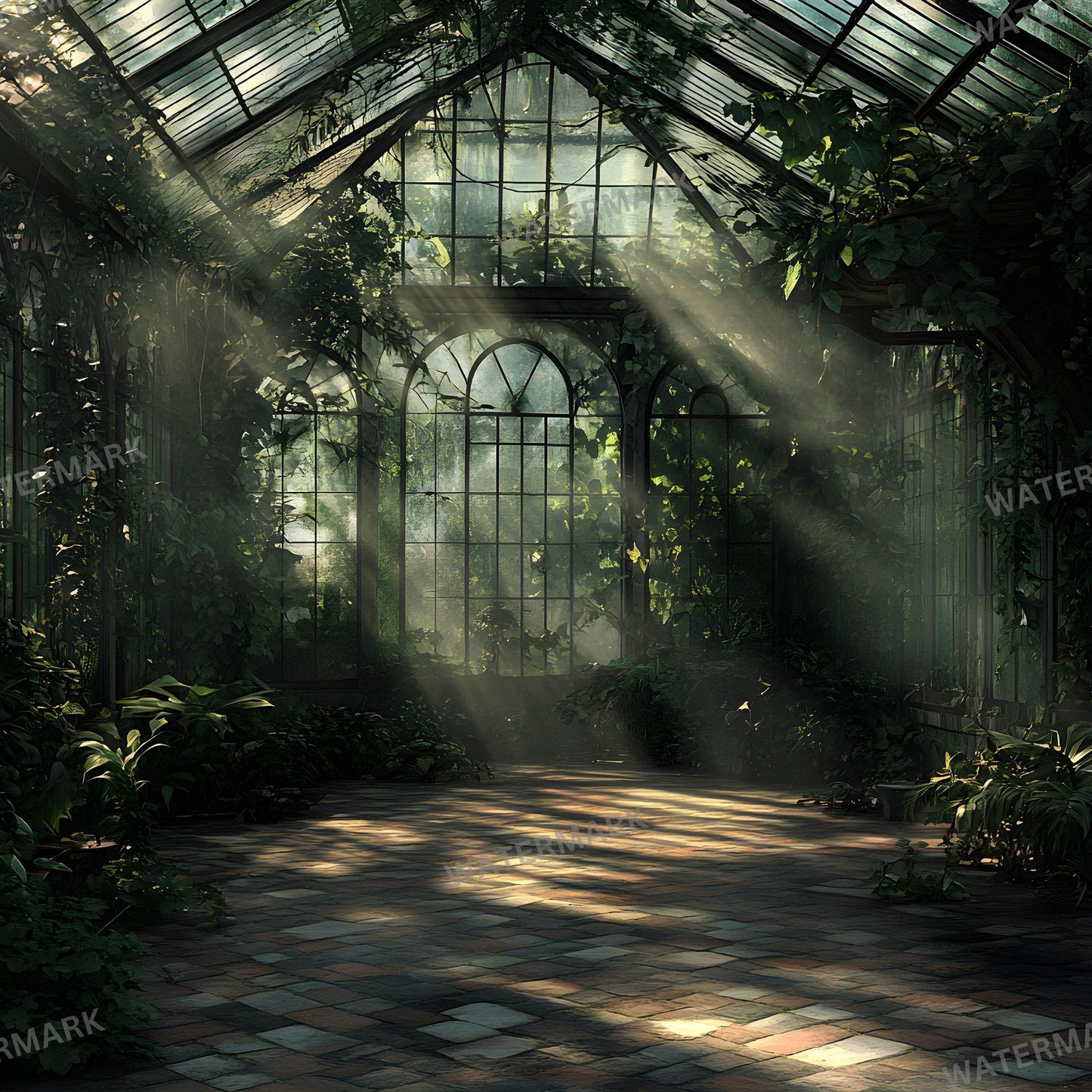 Gothic Greenhouse Digital Photography Backdrop Overlay for Portraits and Studio Use - 96x96px Master Composites Wallpaper Backgrounds
