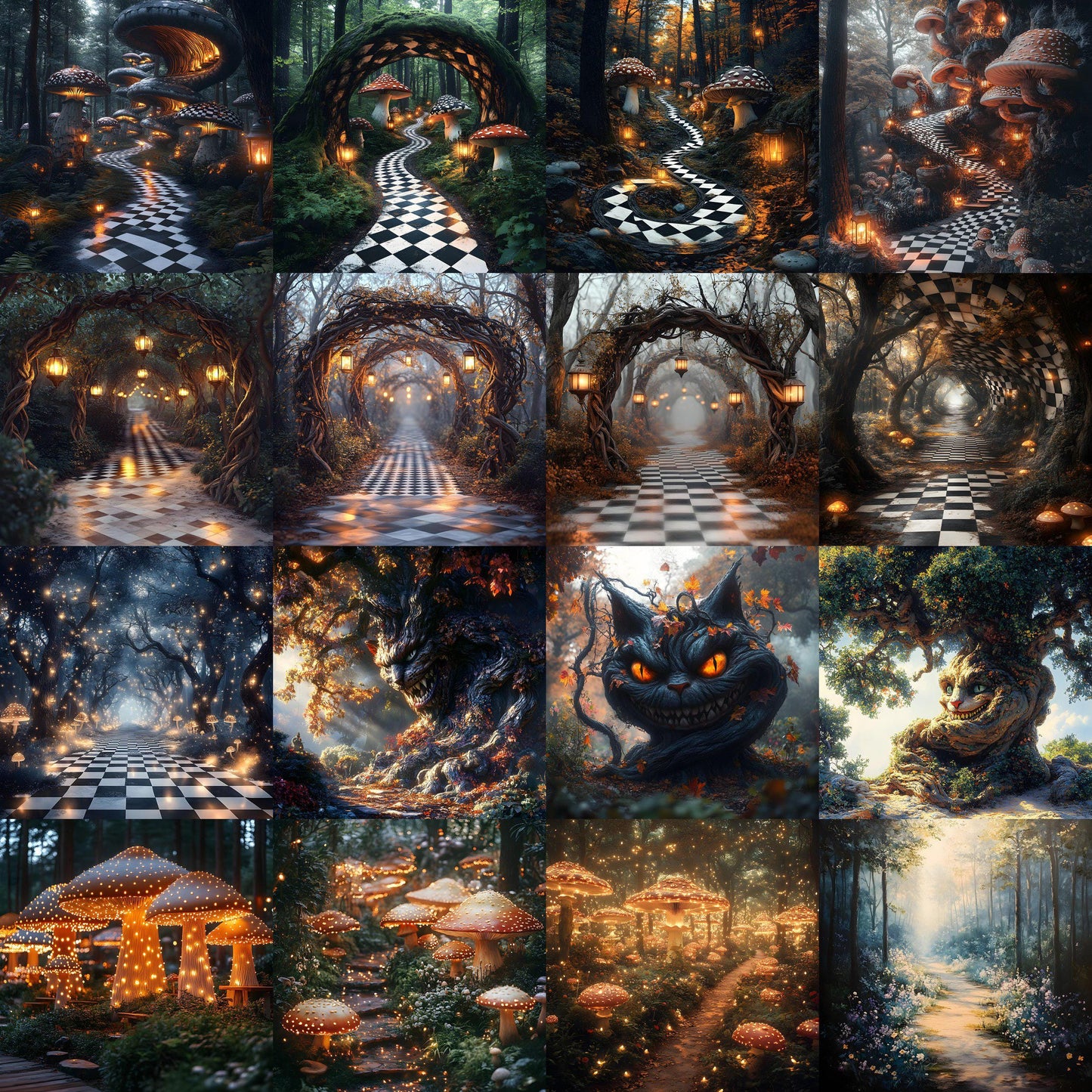 Alice in Wonderland Backdrops | Digital Fantasy Story Backgrounds | Whimsical Scenes - Wonderland Backdrops - Alice Backdrops