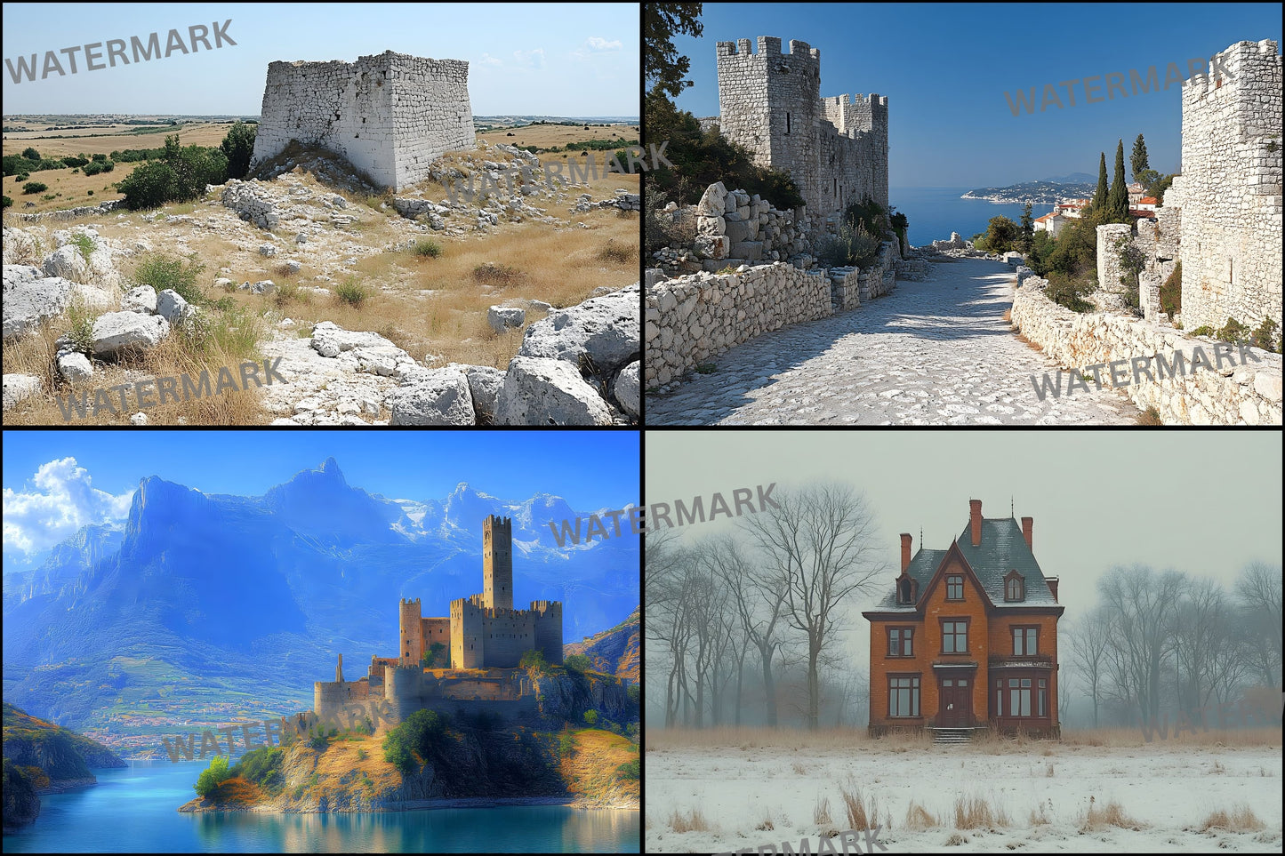 Abandoned Castle Backdrop, European Ruins Background, Photography Digital Download, Fantasy Photo, Medieval Scene, Images