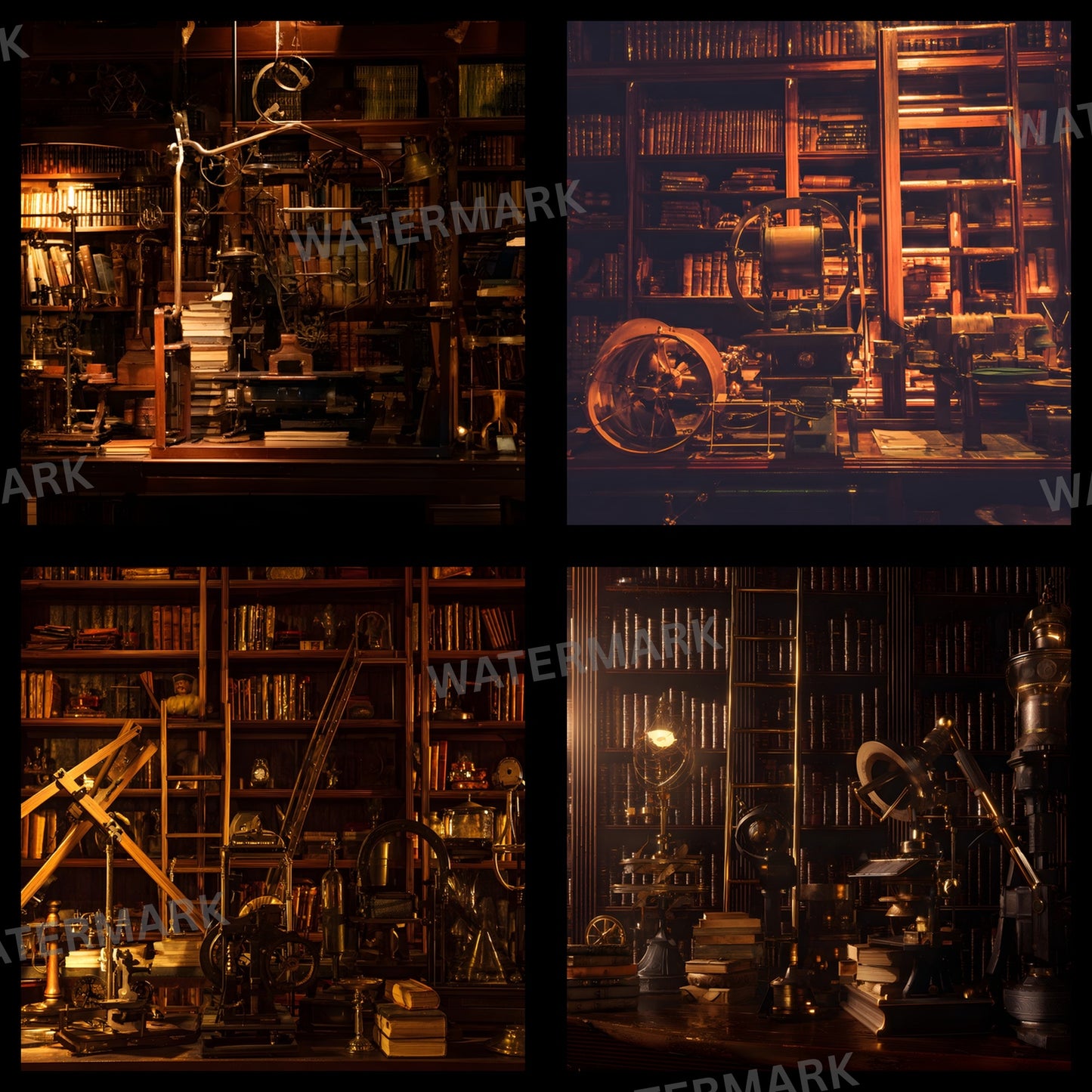 Ancient Technology Digital Backdrop, Steampunk Inventions Backgrounds, Square Photography Prop, Sci-Fi Photo Booth, Fantasy Machine Printable Image