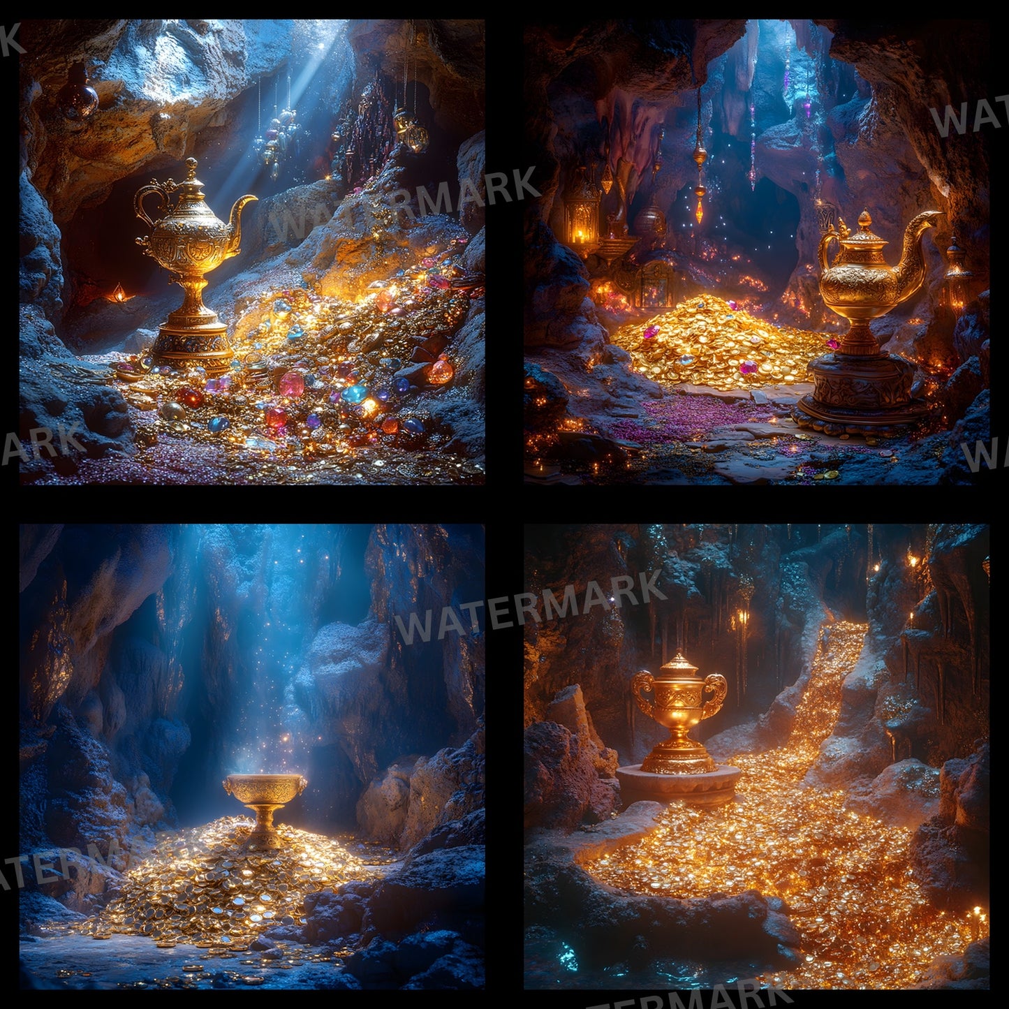 Aladdin's Cave Digital Backdrop, Enchanted Arabian Nights Background, Square Photography Prop, Fantasy Photo Booth, Magical Adventure Scene, JPEG Images
