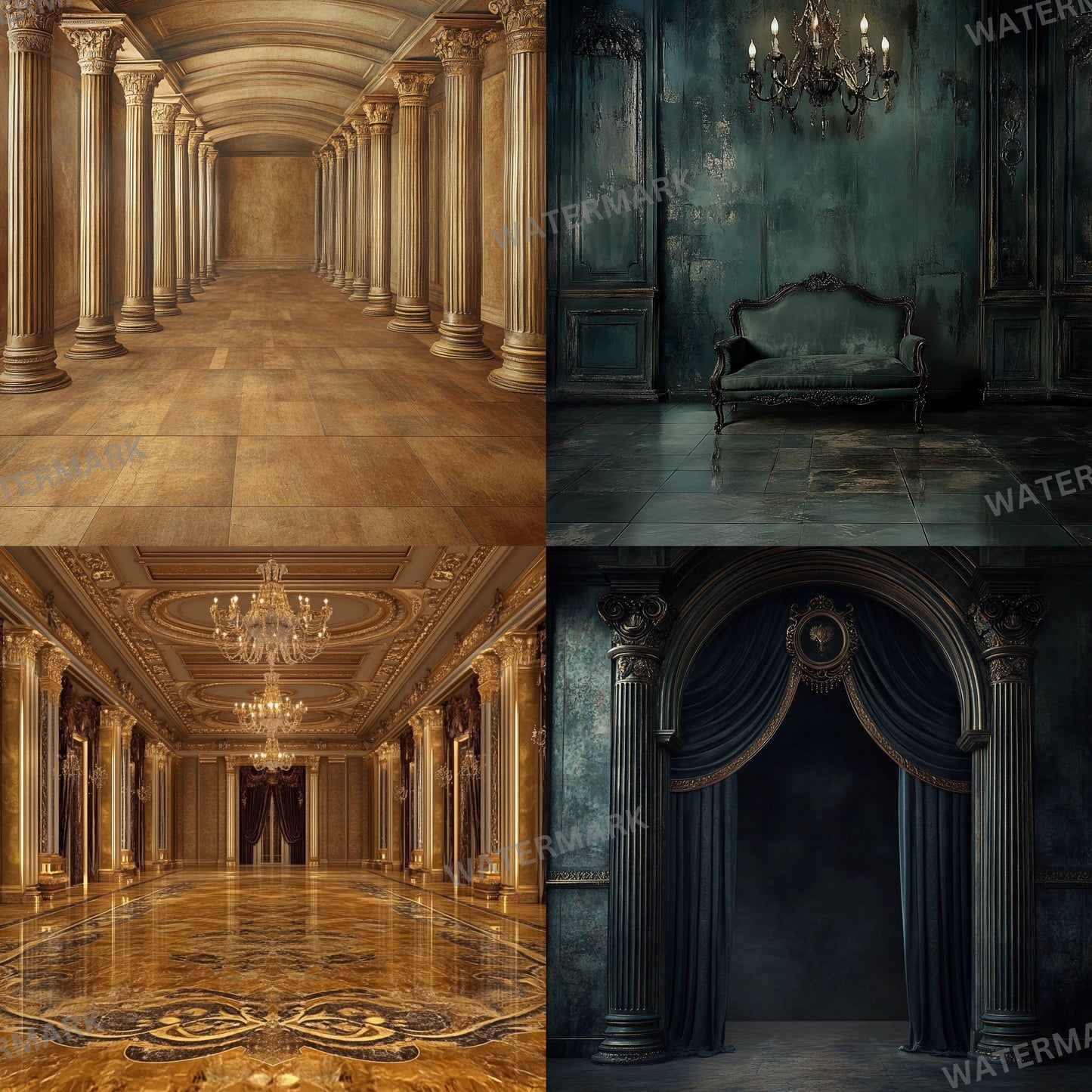 Regal Room Digital Photography Backdrop - Elegant Studio Backdrops For Photographers, Wedding & Senior Backdrops - Digital Background