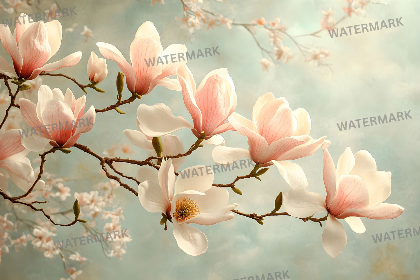 Magnolia Morning Backdrops, Serene Photography Backgrounds, Digital Backdrops, Scenic Photo Background, Floral Photography