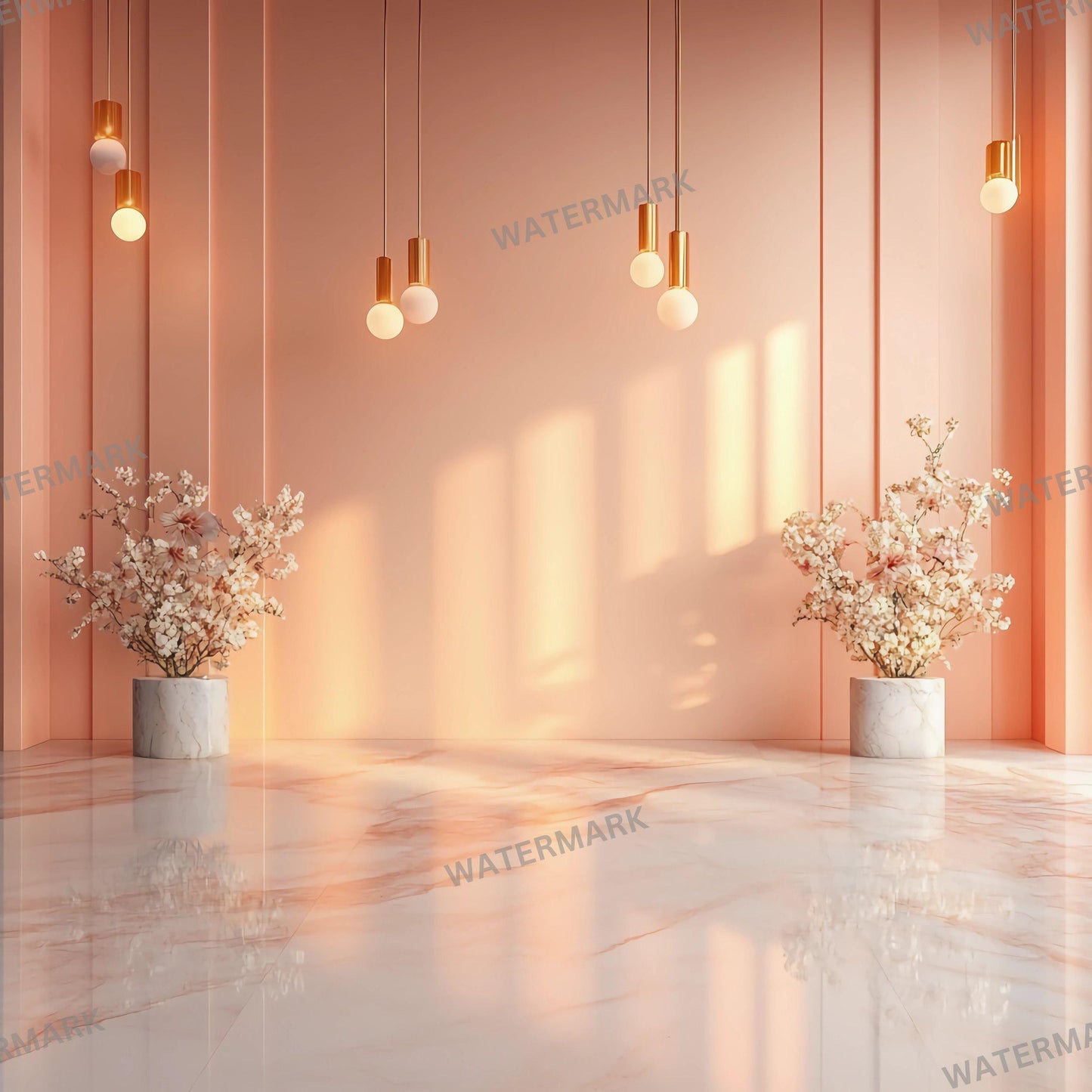 Photography Studio Backdrops, Elegant Floral Backgrounds, Peach and Cream Tones, Digital Props for Photoshoots and Creative Projects