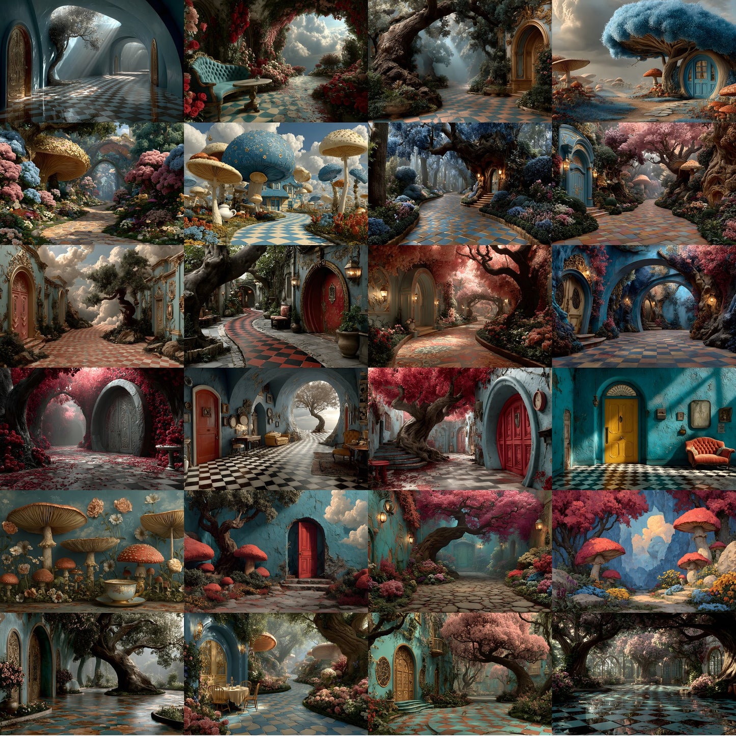 Alice in Wonderland Backdrop Digital Download, Whimsical Background for Photography, Fantasy Photo Prop, Dreamy Party Decor