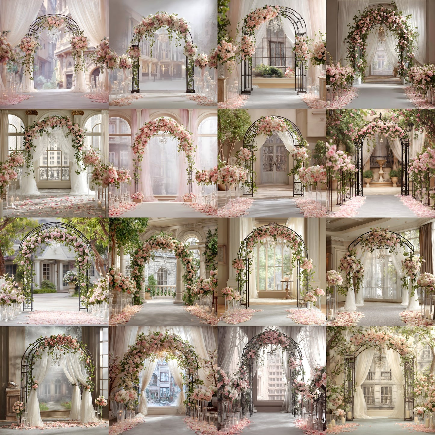 Wrought Iron Arch Digital Backdrop, Wedding Photography Background, Photo Booth Prop, Floral Archway, Garden Scene, Fairytale Portrait