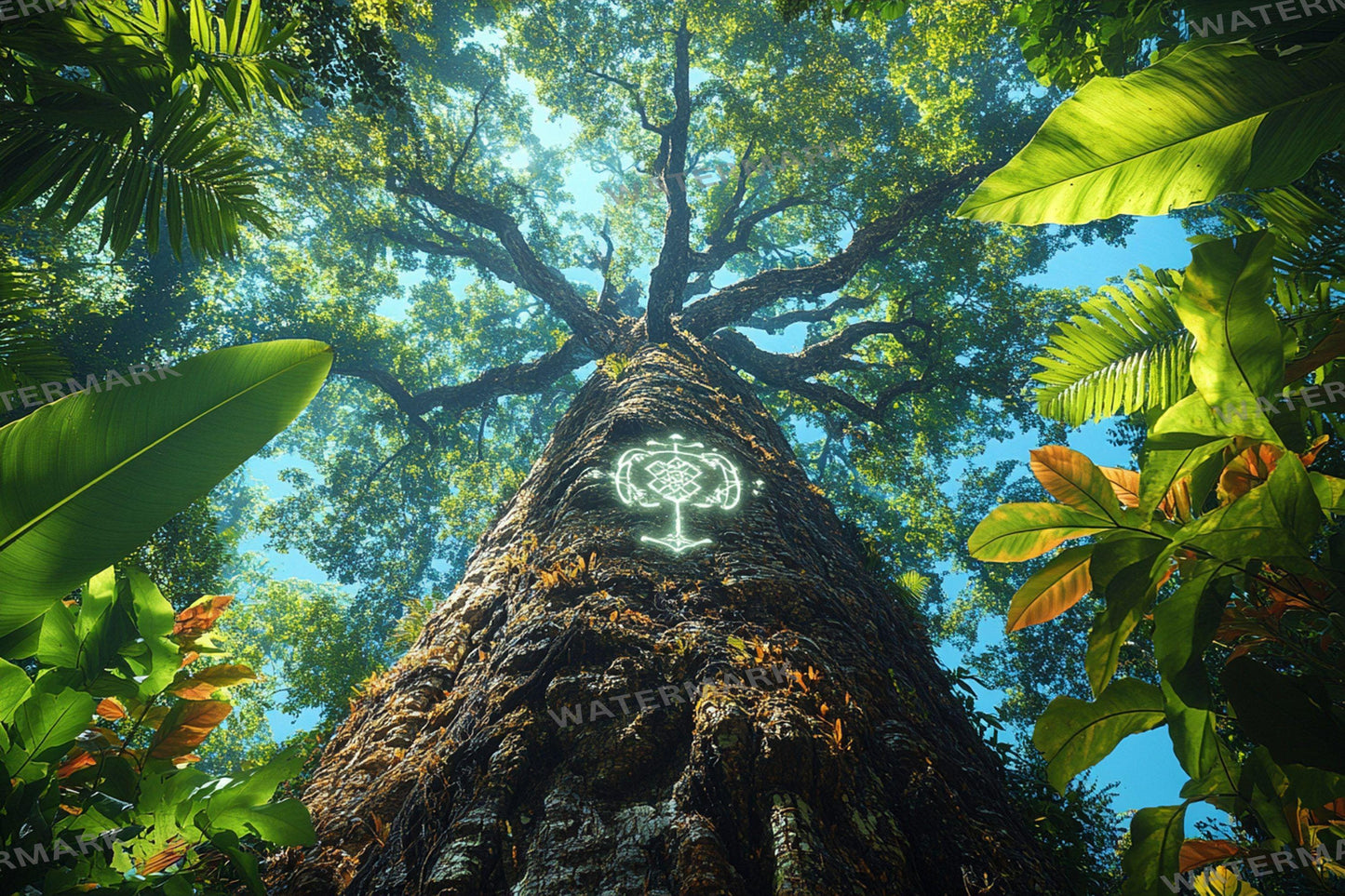 Amazonian Spirit Tree Digital Backdrops, Mystical Jungle Photography Backgrounds, Enchanted Rainforest Scenery - Magical Tree Backgrounds