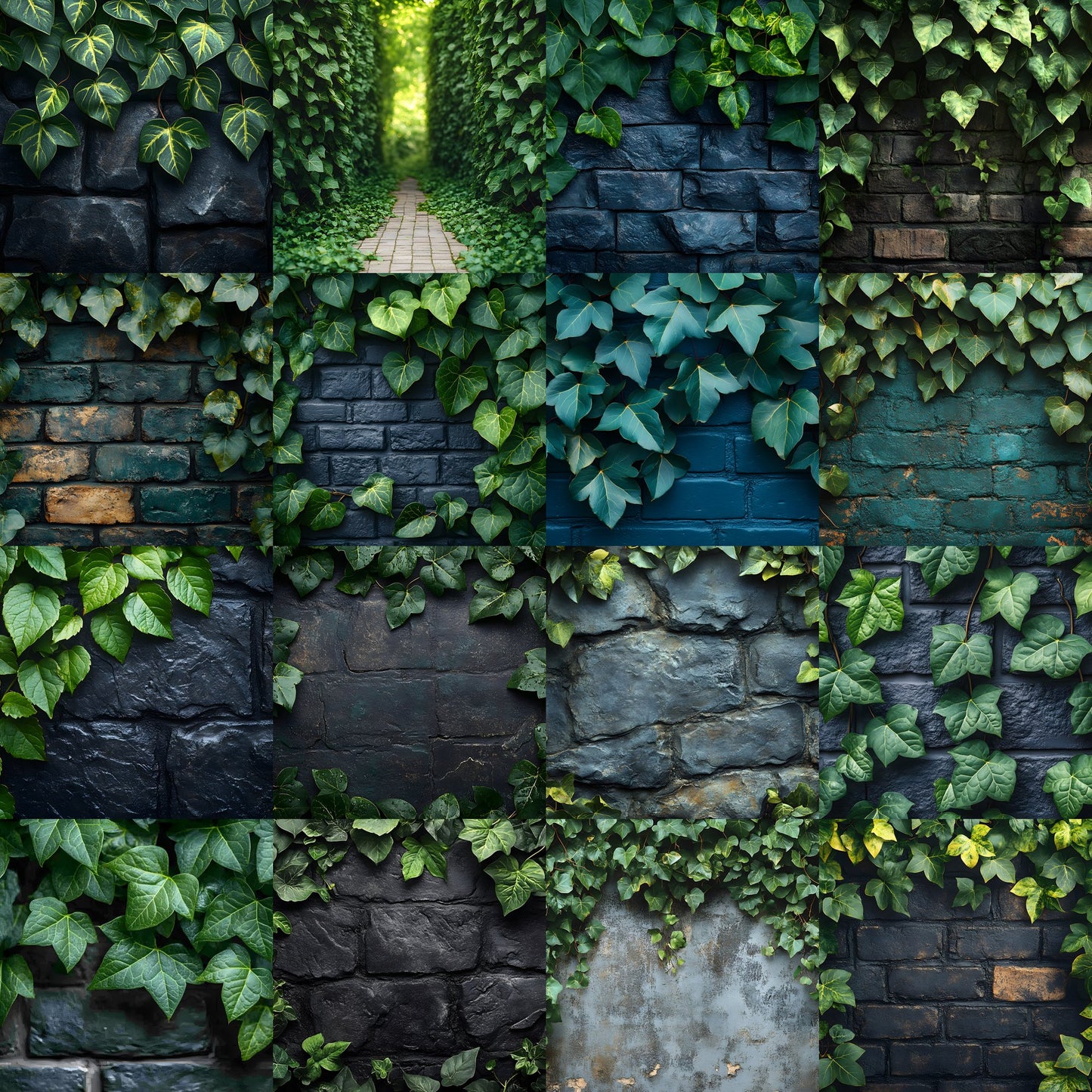 Summer Ivy Leaves Digital Backdrop, Greenery Photography Background, Nature Photo Prop, for Portrait, Wedding, and Newborn Photos