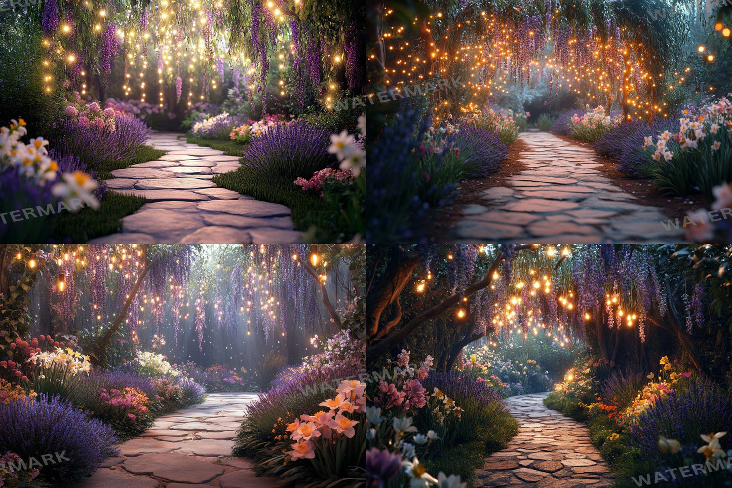 Fairy Garden Pathway Backdrop: PNGs for Magical Photography, Whimsical Forest Setting, Enchanted Path Digital Backdrops