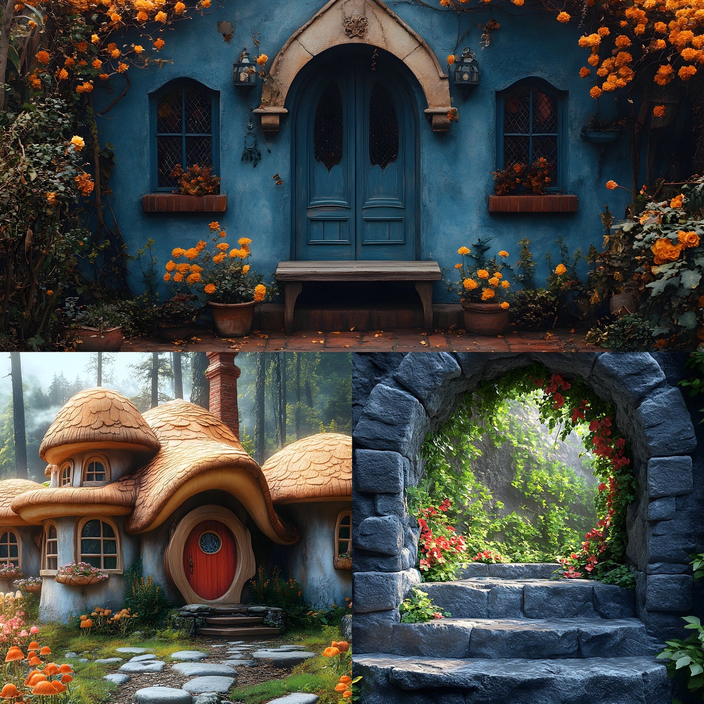 Alice in Wonderland Backdrop Set, Fantasy Photography Backgrounds, Digital Download for Newborns, Kids, and Storybook Theme Photoshoots