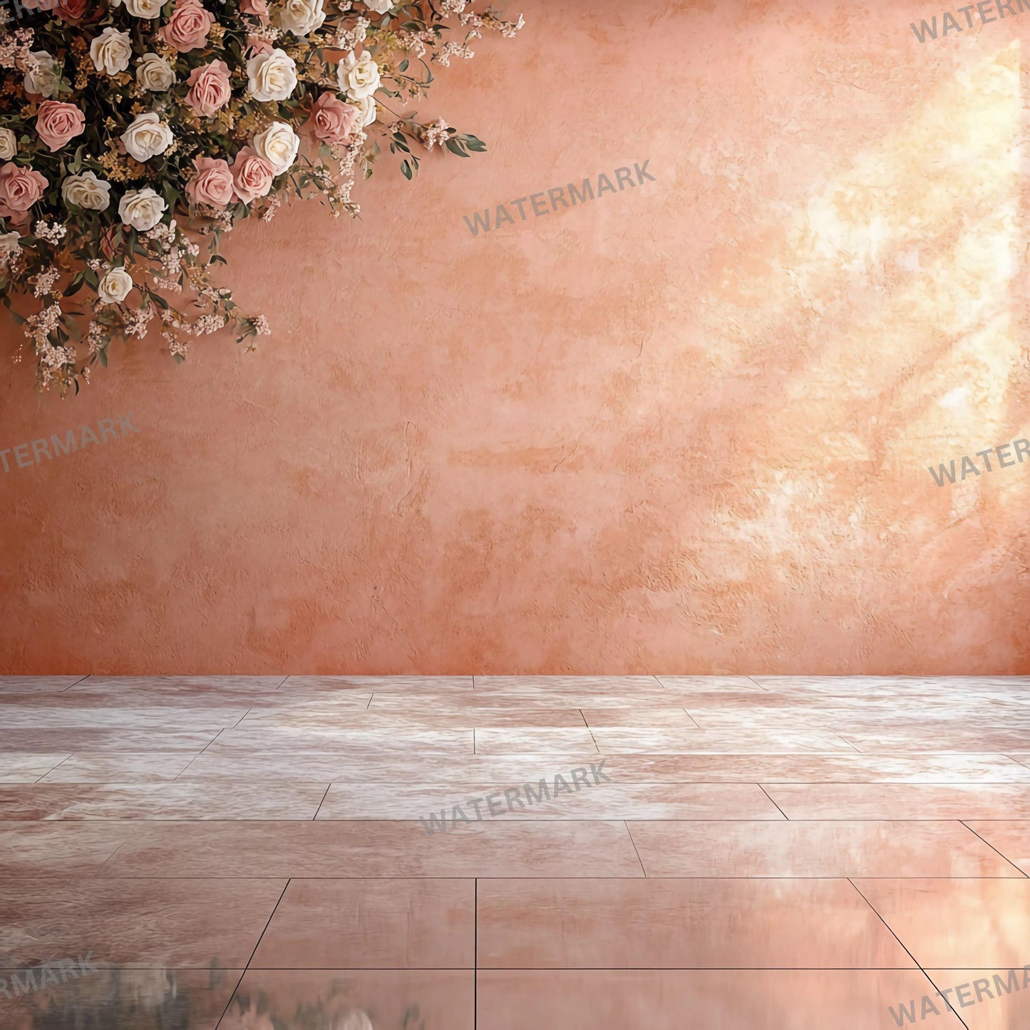Photography Studio Backdrops, Elegant Floral Backgrounds, Peach and Cream Tones, Digital Props for Photoshoots and Creative Projects