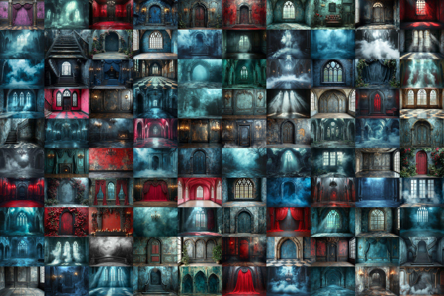 Gothic Digital Backdrops Mega Pack: Dark Fantasy Castle & Eerie Scene Backgrounds, Vampires, Halloween, Gothic - Gothic Backdrops