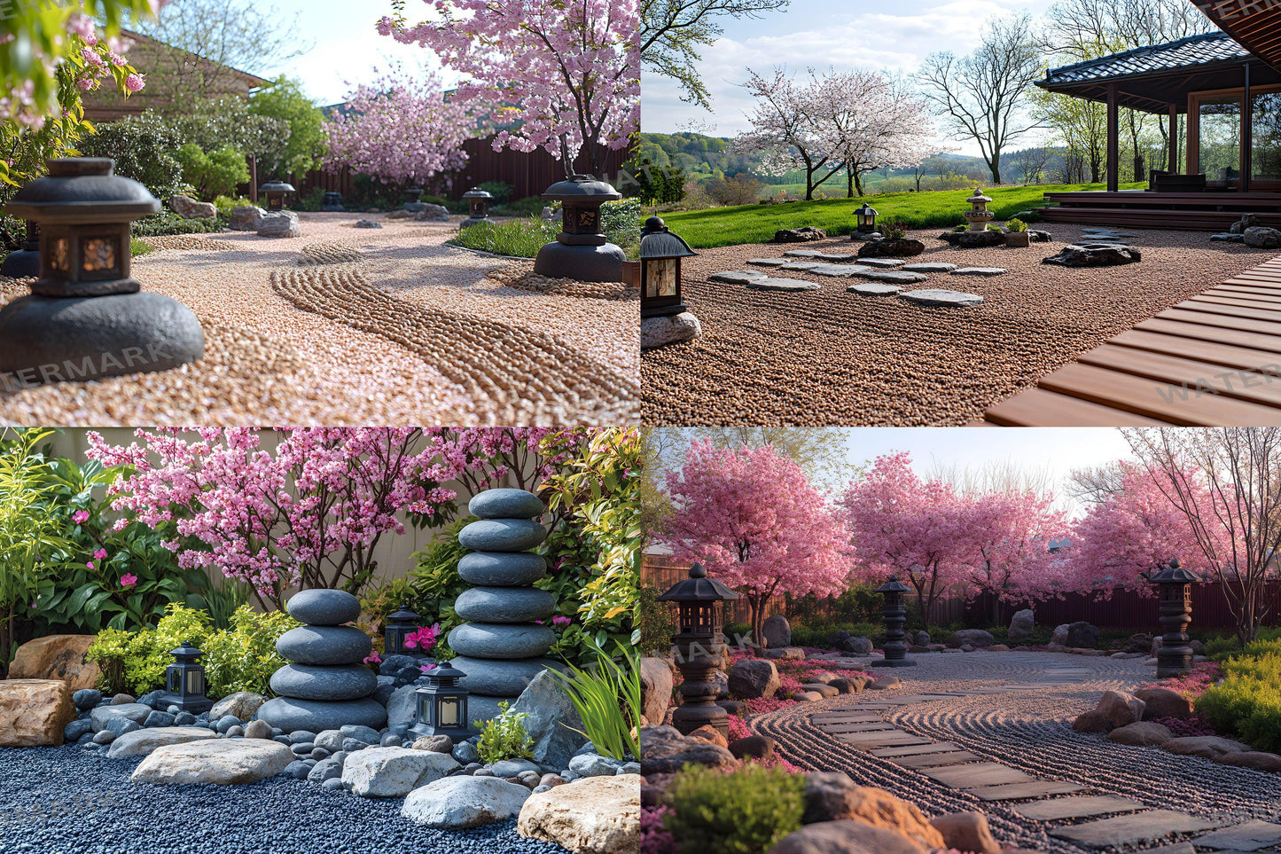 Zen Garden Backdrops, Tranquil Japanese Landscapes, Serene Rock Gardens, Peaceful Meditation Spaces, Digital Nature Art Backgrounds