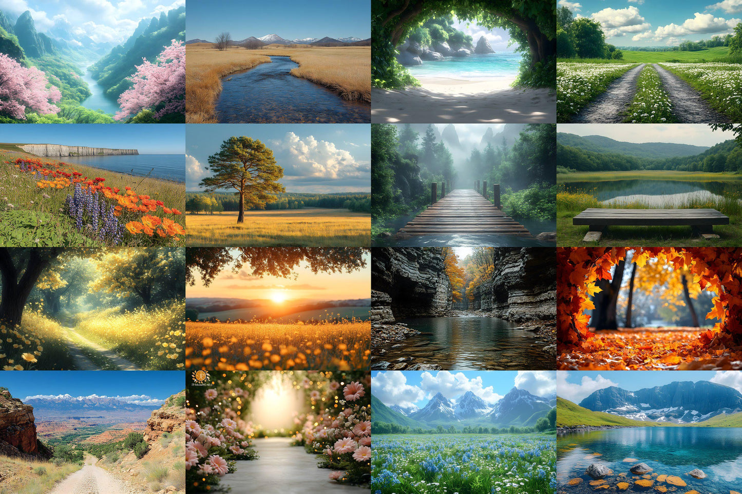 Natural Landscape Backdrops - Scenic Nature Digital Backgrounds - Forest, Mountains, Lakes, and Fields Backgrounds - Nature Wallpaper