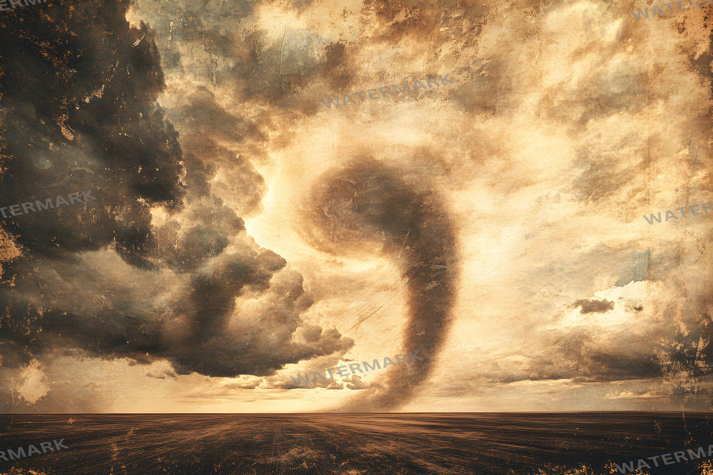 Tornado Swirling Above Kansas | Fantasy Green Cityscape Images | 1Magical Oz Backdrops | Dorothy Wizard of OZ Backdrops