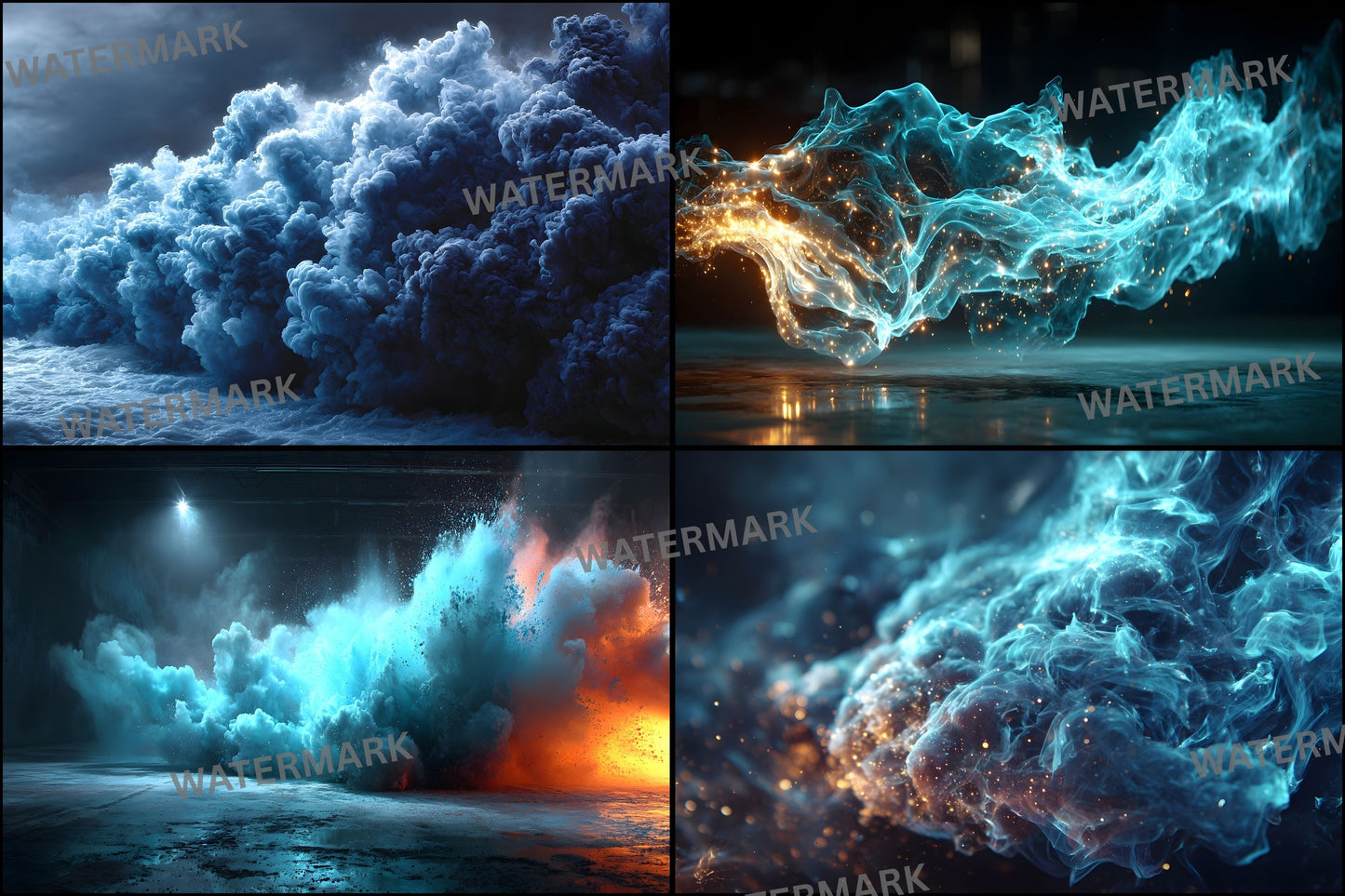 Blue Smoke Photography Backdrop Digital Download, Abstract Background for Portraits, Artistic Photo Overlays, Moody Fine Art Photography