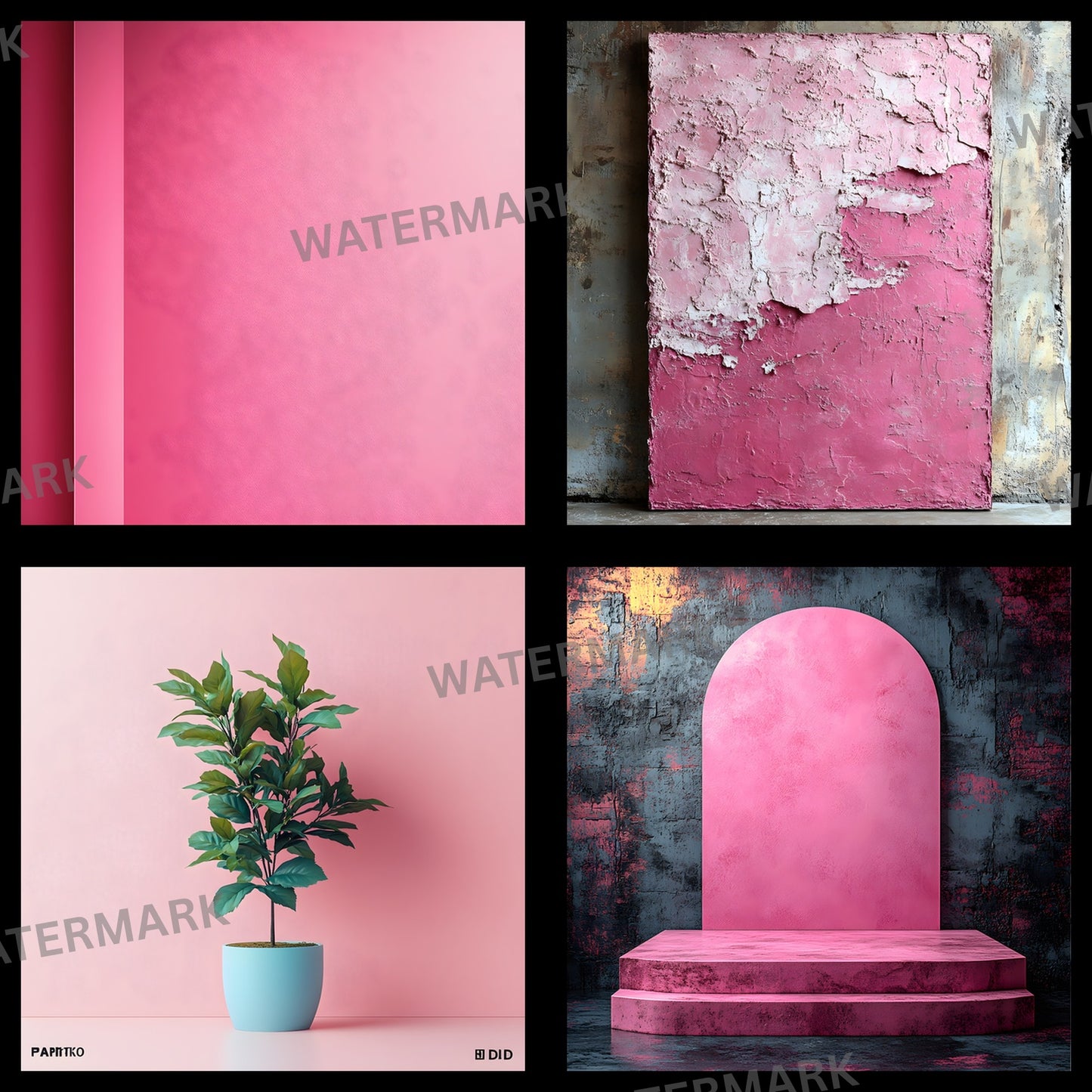 Pink Floral Photography Backdrop, Flower Wall Digital Background for Newborn, Wedding, Portrait, Photo Booth Prop