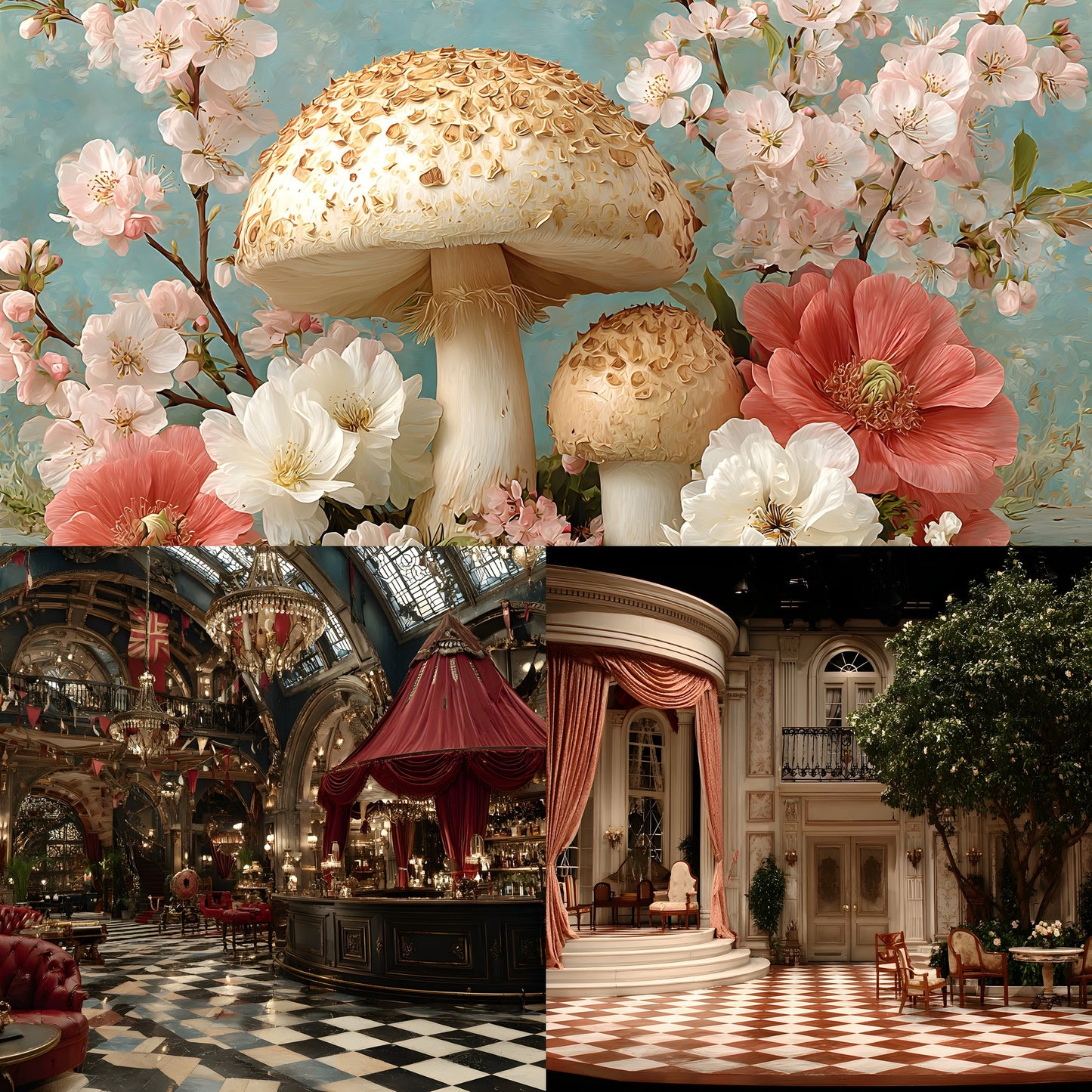 Alice in Wonderland Backdrop Bundle, Whimsical Digital Backgrounds for Photography, Storybook Theme, Fantasy Photo Booth, High-Res Images, Landscape