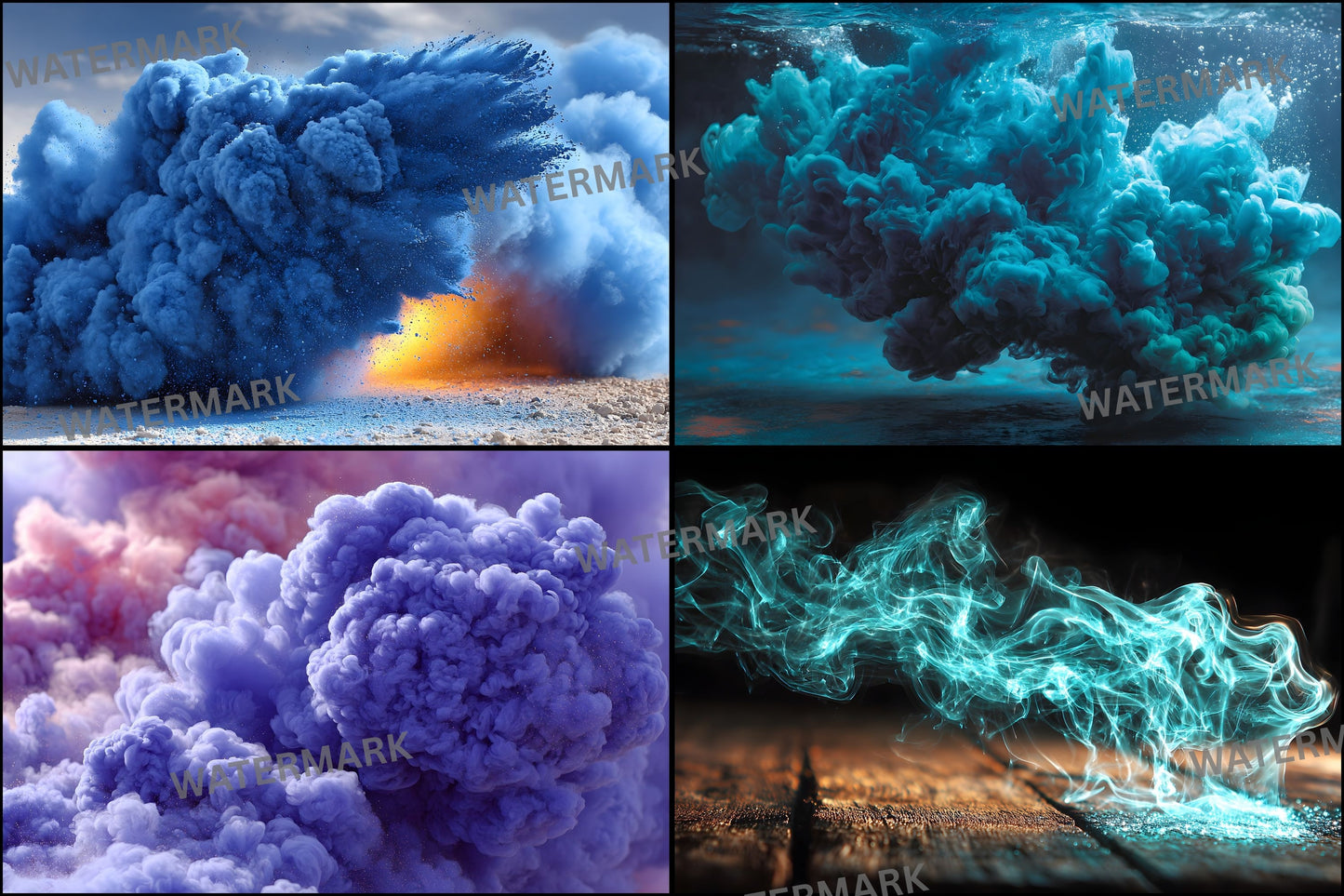 Blue Smoke Photography Backdrop Digital Download, Abstract Background for Portraits, Artistic Photo Overlays, Moody Fine Art Photography