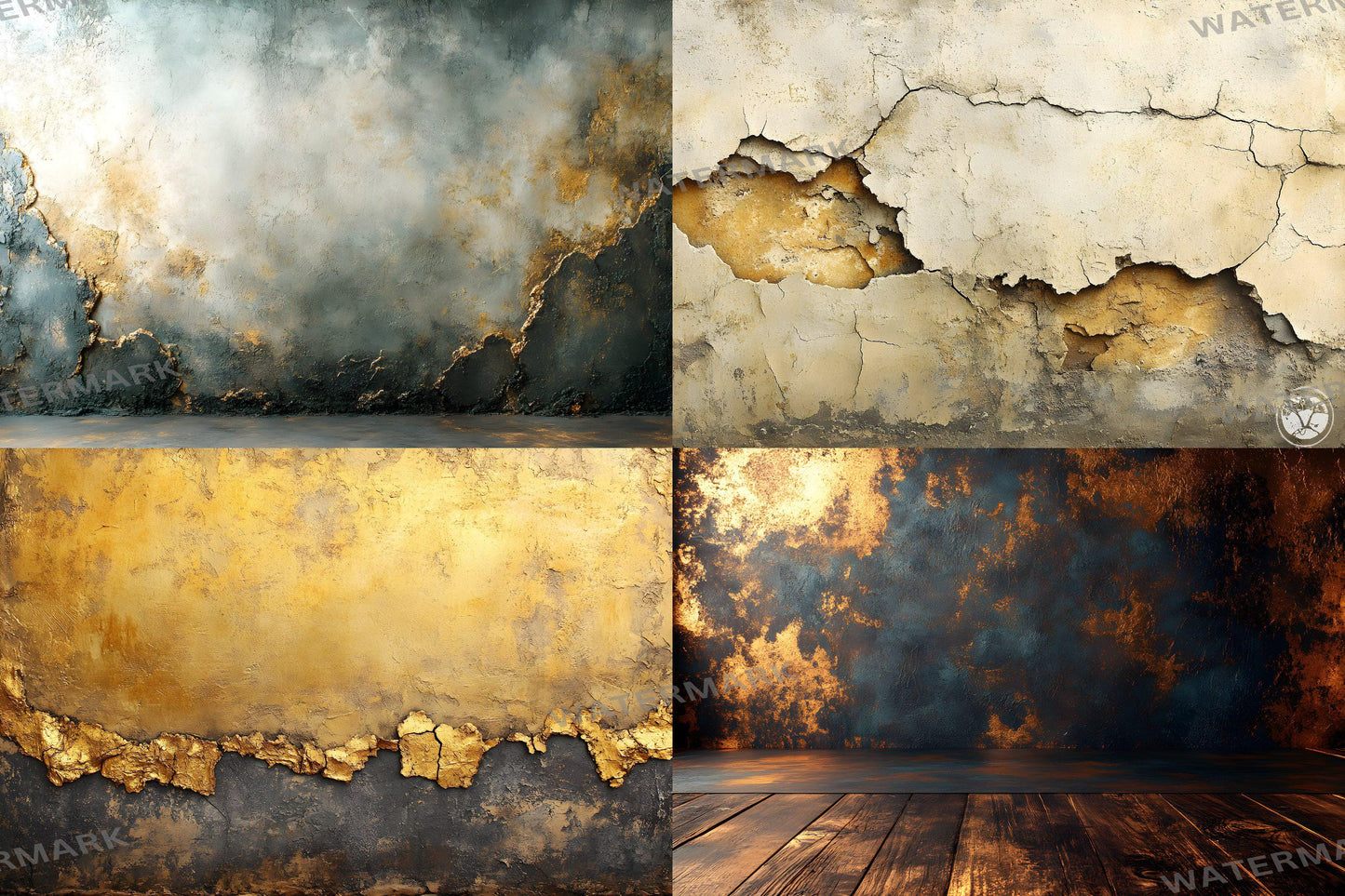 Smoky Topaz Wall Backdrops - Vintage Textured Digital Backgrounds