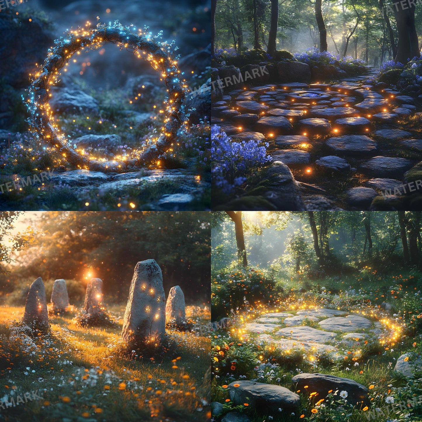 Enchanting Fairy Tale Photoshop Overlay Backdrops - 1Magical Forest, Arch, and Pathway Scenes for Fantasy Photography & Digital Backdrops