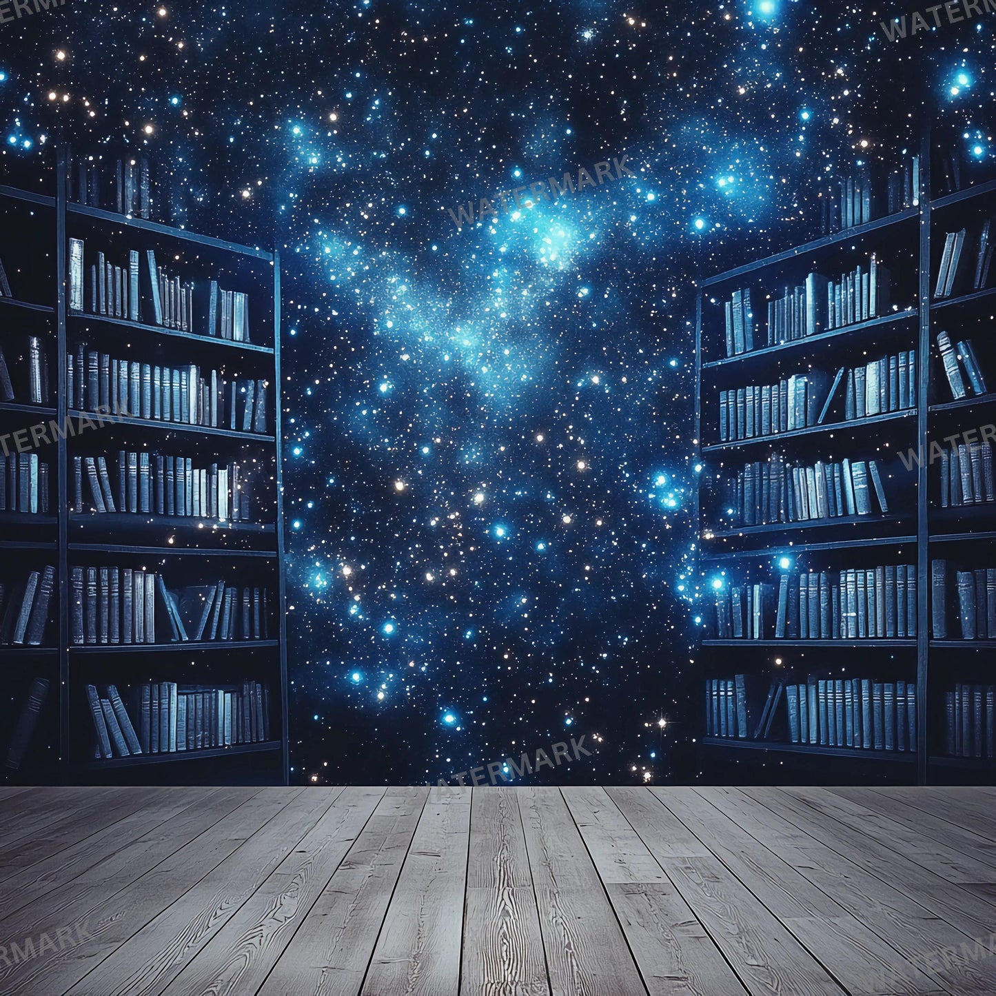 Cosmic Library Backdrop - Set of 9 Digital Backgrounds and Photoshop Overlays for Portraits, Fantasy, Magical, Wizarding School Backdrops
