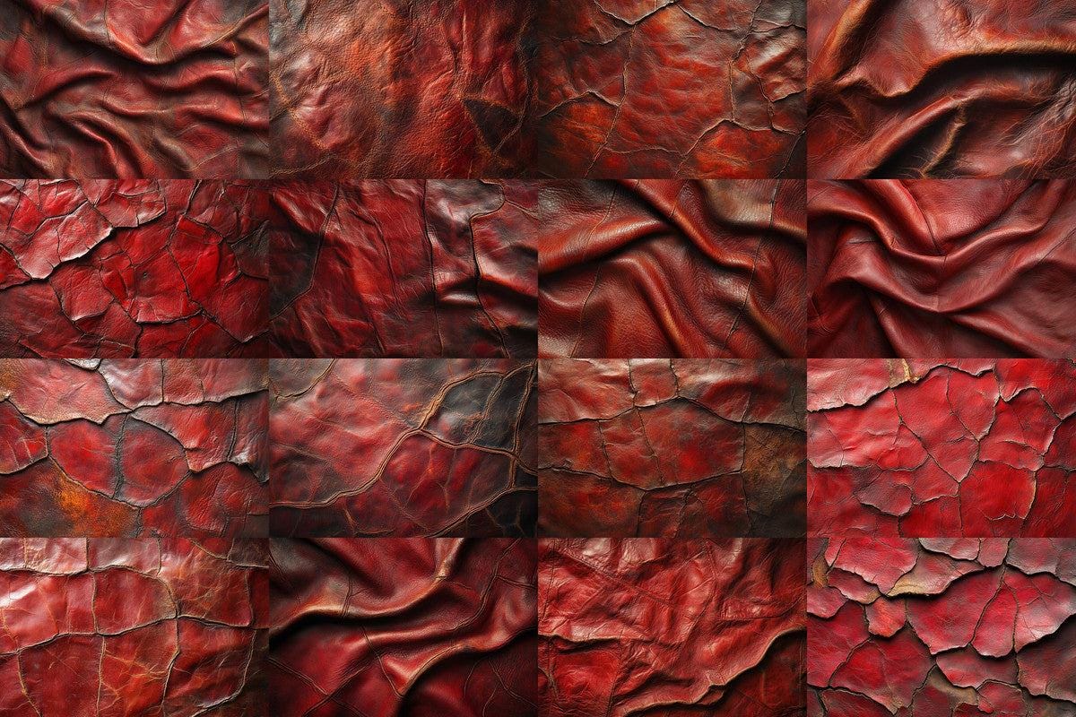 Red Weathered Leather Textures Photography Backdrops for Photoshop - Warm Aesthetic Backgrounds for Digital Art Photo