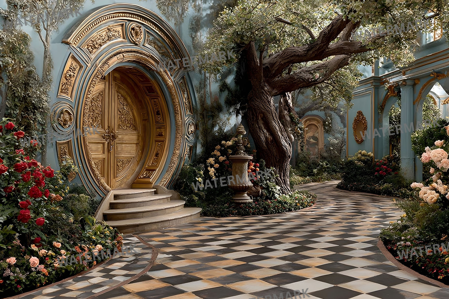 Alice in Wonderland Backdrop, Rabbit Hole Digital Background for Fantasy Photography, Storybook Theme, Photo Prop, Whimsical Party Decor