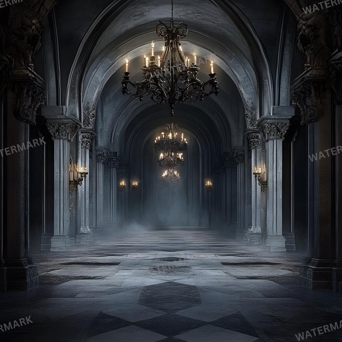 Haunted Castle Digital Backdrops | Gothic Photoshop Overlays for Studio Portraits, Halloween Themes & Dark Photography, Gothic Backdrop