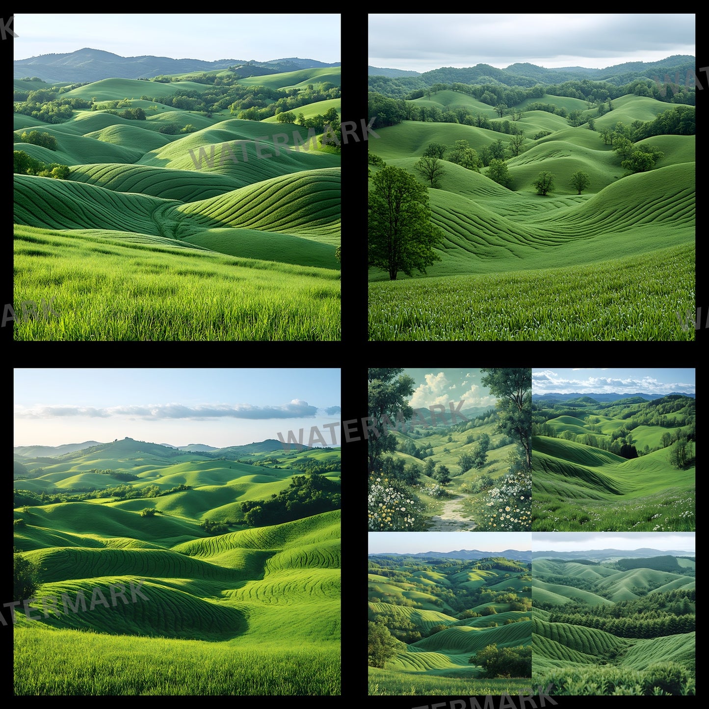 Pastoral Greenery Digital Backdrop, Photography Background, Scenic View Photo Prop, Nature Inspired Portrait, Online Shop Image, SQBD9443