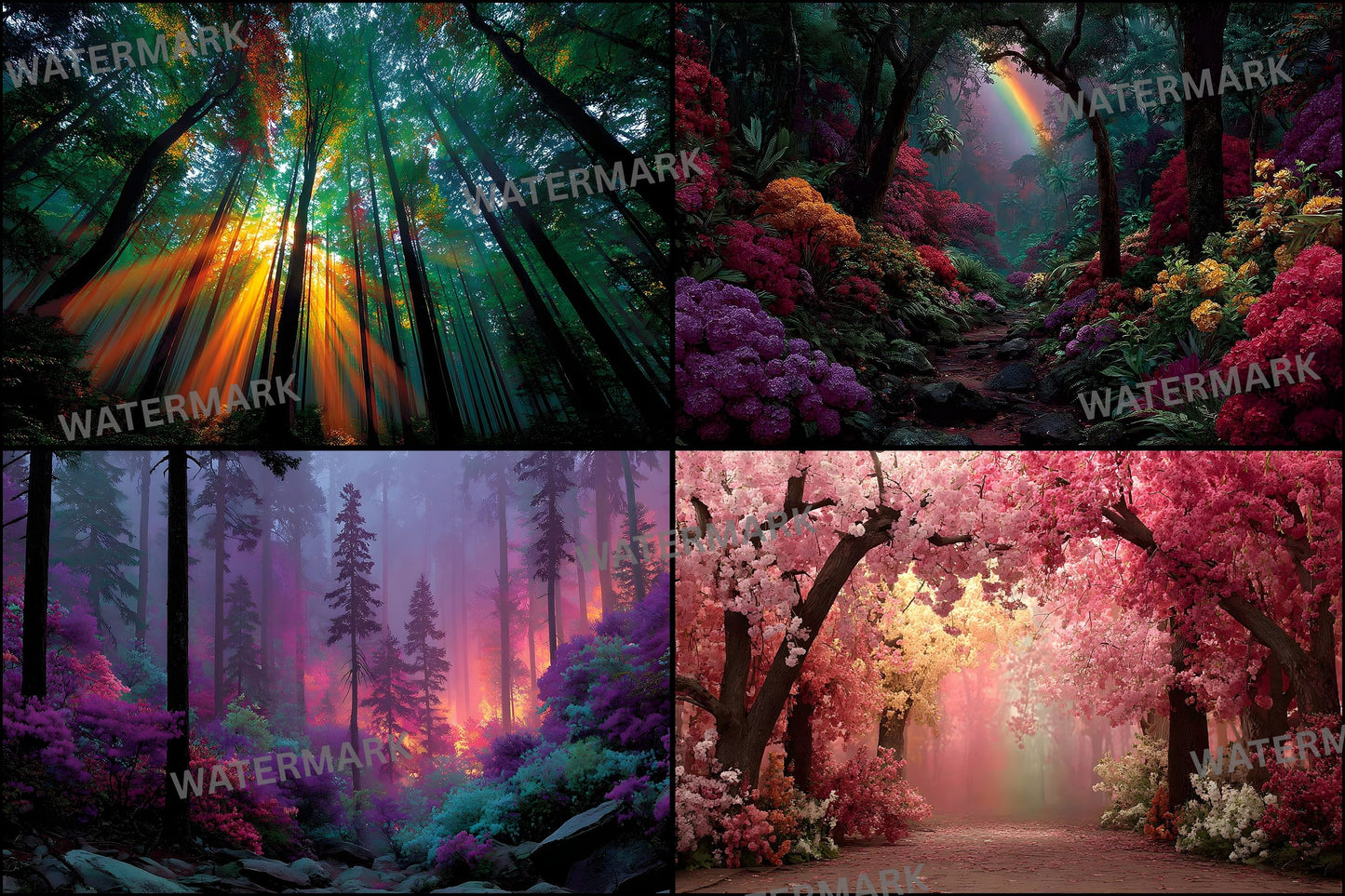 Alice in Wonderland Backdrop Digital Download, Whimsical Background for Fantasy Photography, Magical Portrait Photo Booth Prop, Empty Scene