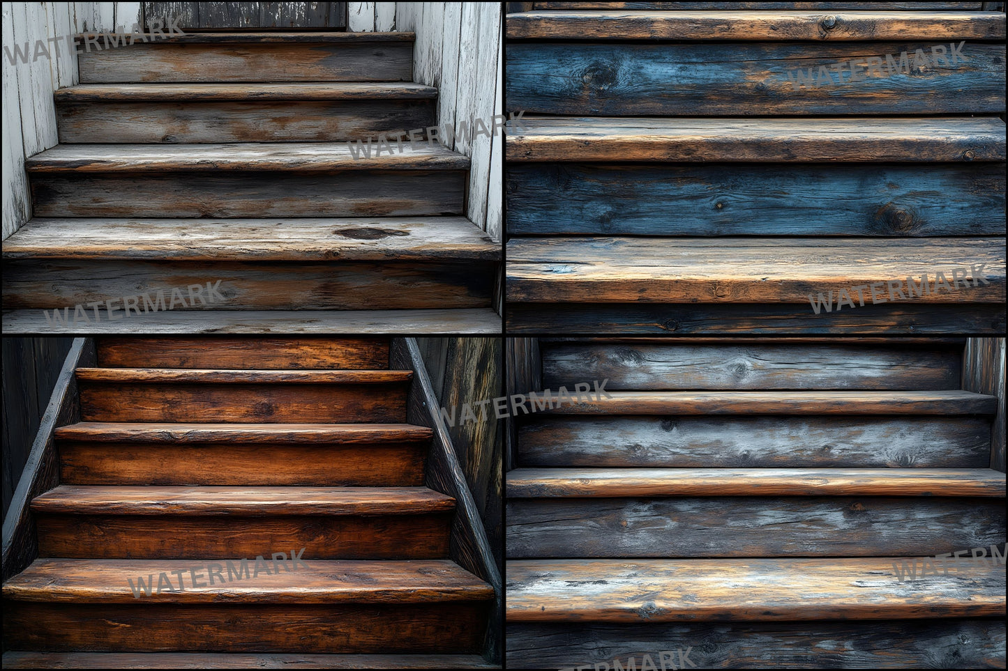 Rustic Wooden Stairs Digital Backdrop, Vintage Photography Background for Portrait Landscape, Fine Art Photography