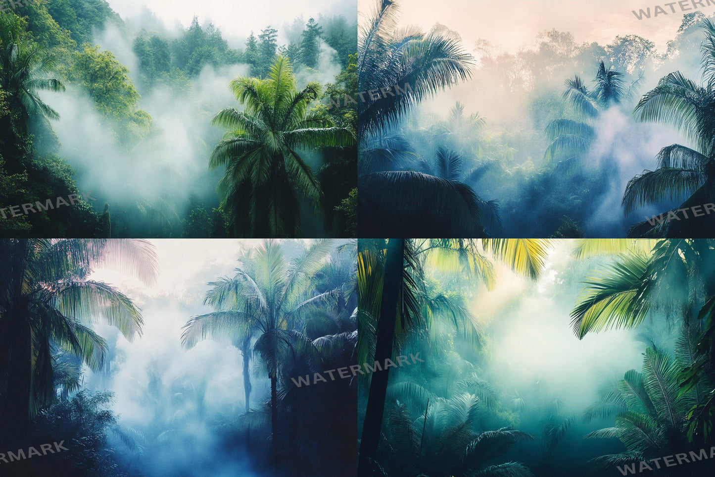 Tropical Forest Backdrop - Lush Streaming Background, Jungle Photography Backdrop, TV Wallpaper, Gaming Overlay, Nature Scene