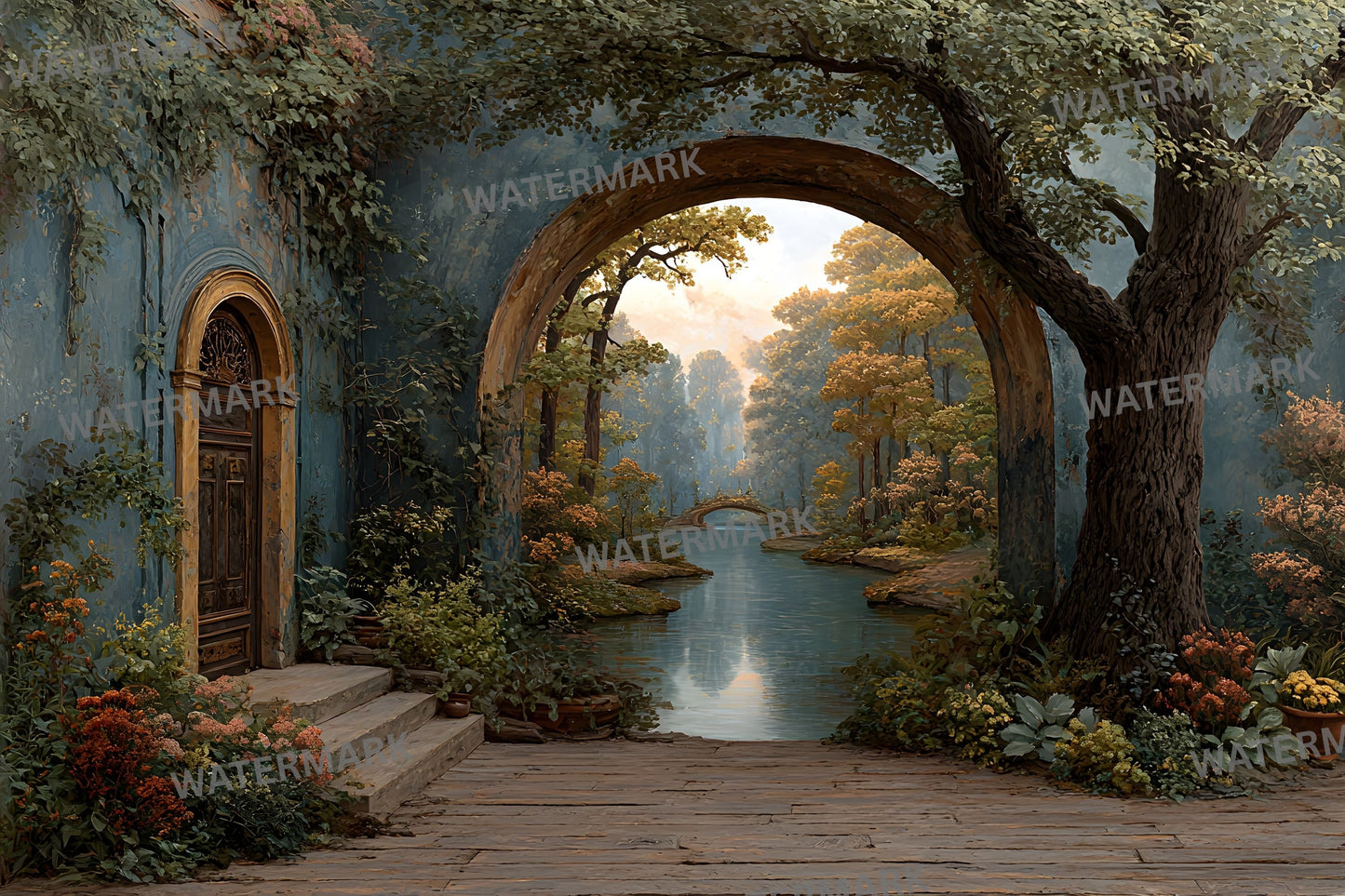 Alice in Wonderland Backdrop, Rabbit Hole Digital Background for Fantasy Photography, Storybook Theme, Photo Prop, Whimsical Party Decor
