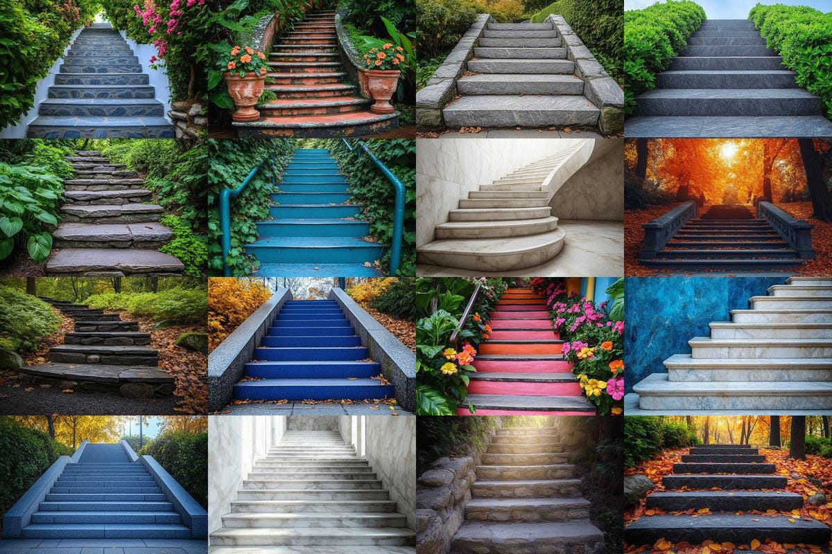 Warm Stairs View Backdrops - Professional Photo Editing Overlays for Stunning Visuals