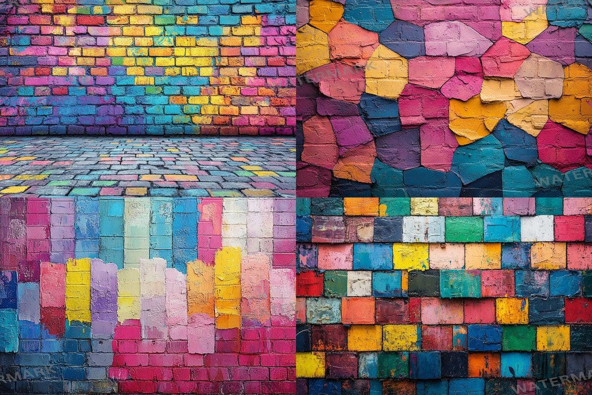 Urban Graffiti Wall Backdrops for Photography - Warm Inviting Digital PNGs 00x00px - Ideal for Artists Designers