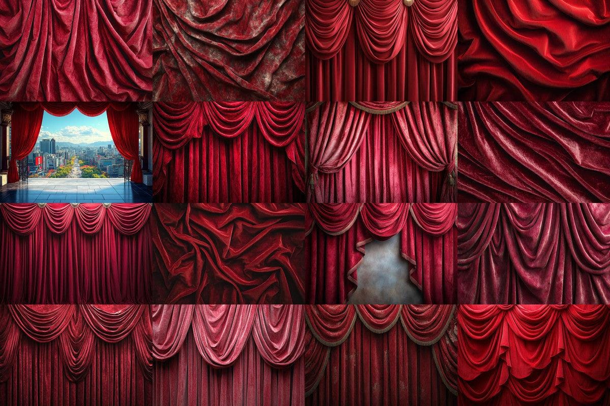 Classic Red Velvet Photography Backdrops - 2Warm Aesthetic PNGs 00x00px for Artists Designers - Commercial Use Allowed