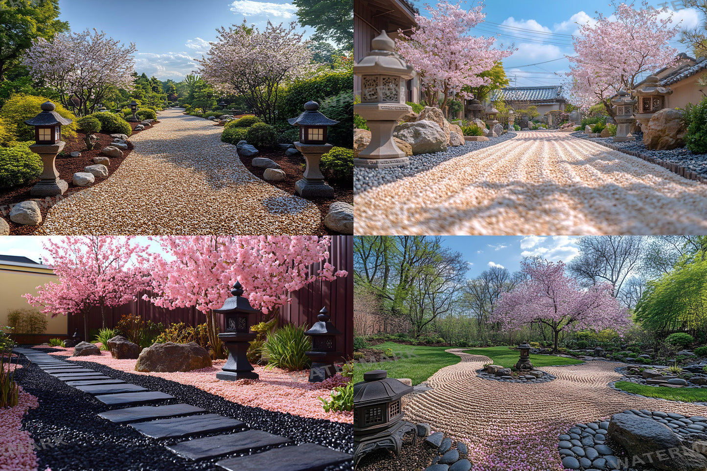 Zen Garden Backdrops, Tranquil Japanese Landscapes, Serene Rock Gardens, Peaceful Meditation Spaces, Digital Nature Art Backgrounds
