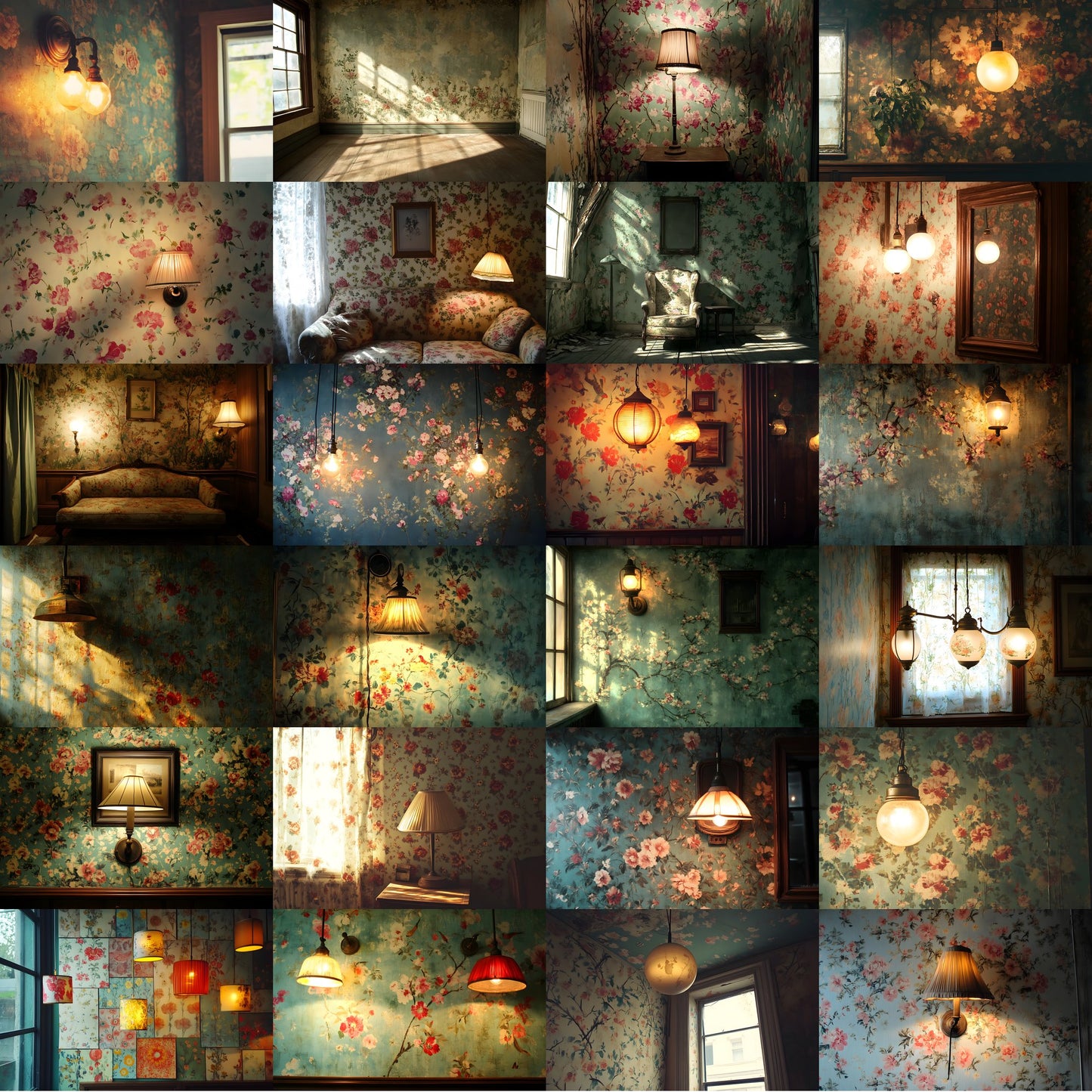 Vintage Wallpaper Room Backdrops, Photography Backgrounds, Digital Download for Photographers,Textures, Antique Interior Photo Booth