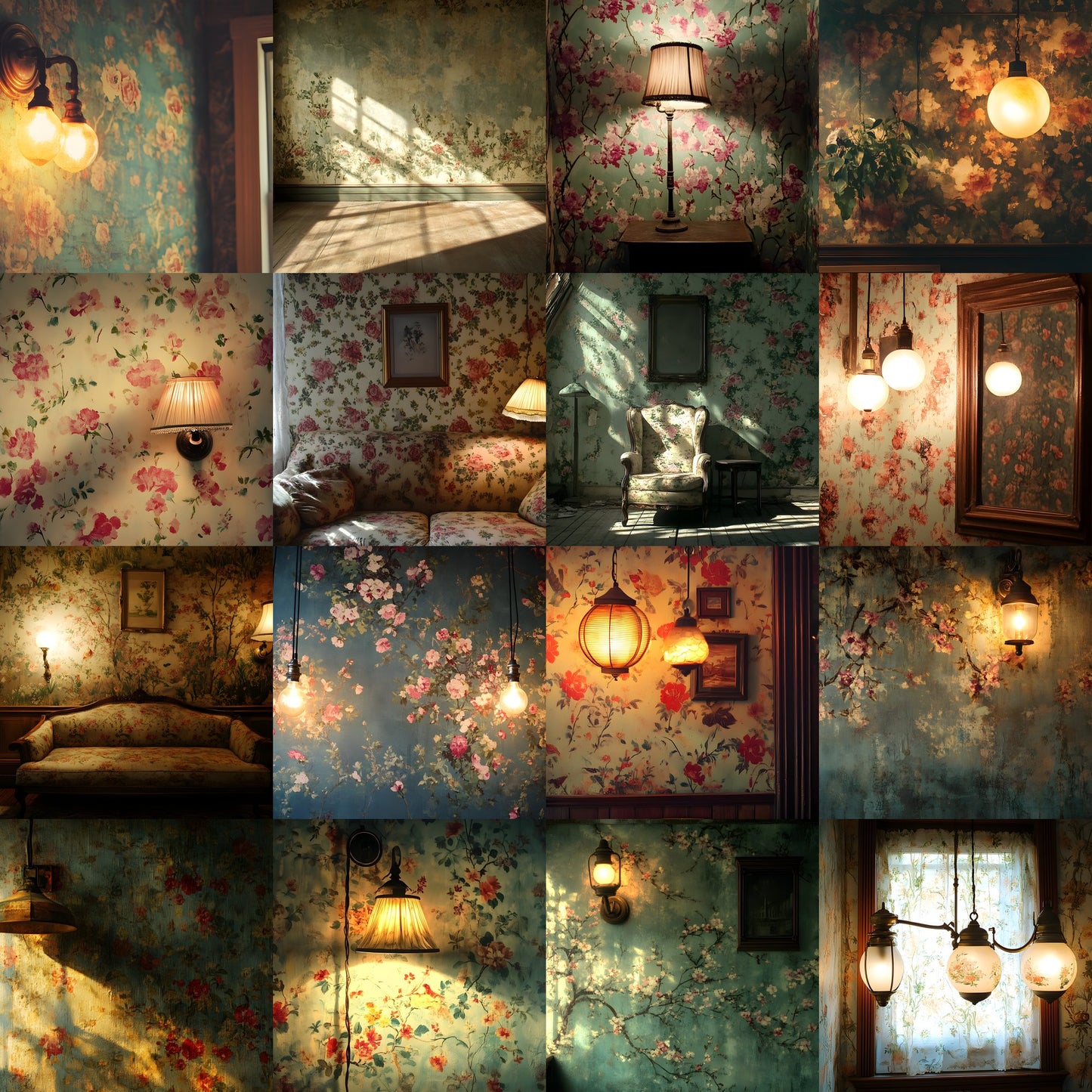 Vintage Wallpaper Room Backdrops, Photography Backgrounds, Digital Download for Photographers,Textures, Antique Interior Photo Booth