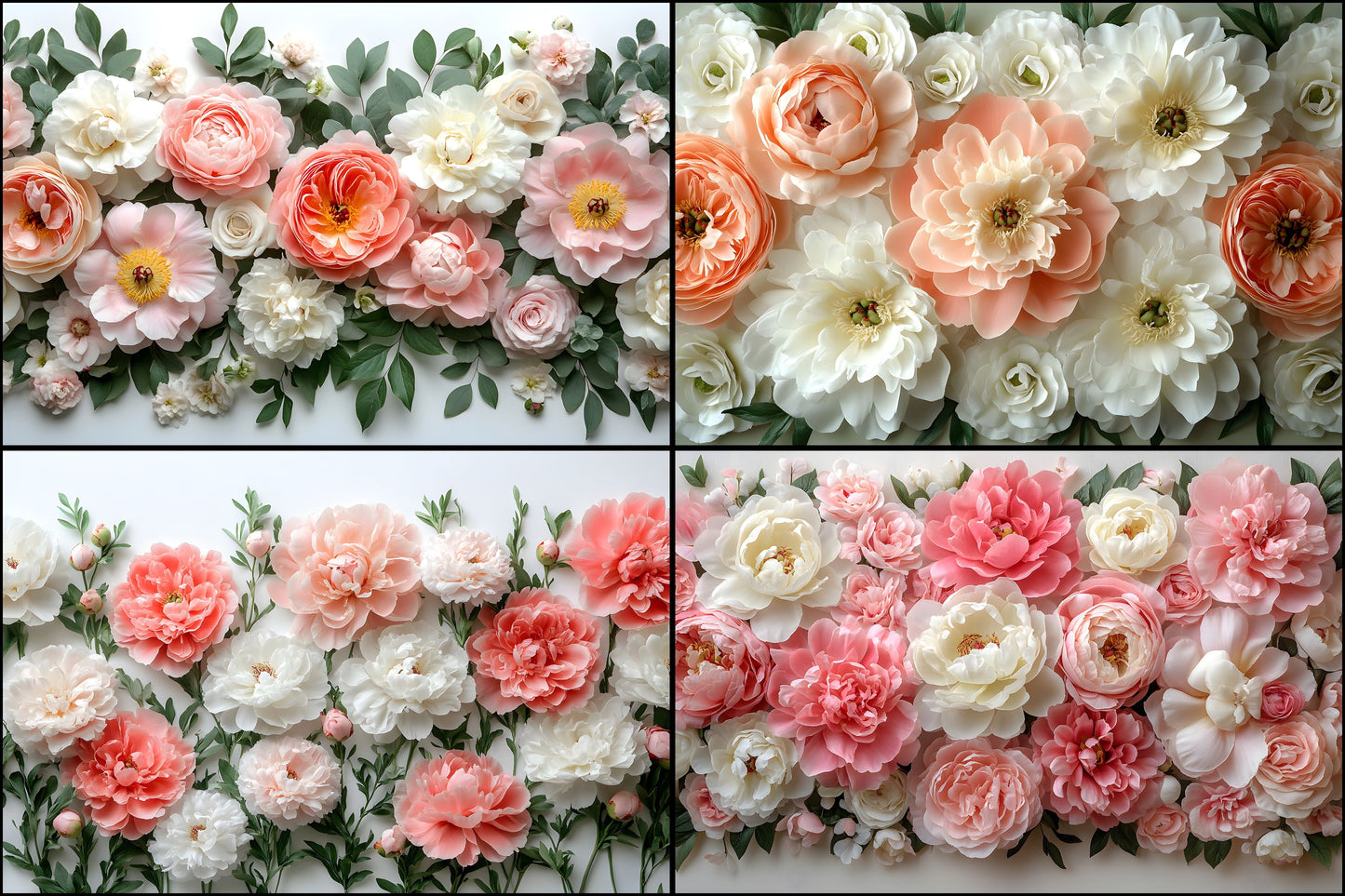 Peony Blush Floral Wall Digital Backdrop, Wedding Photography Background, Flower Photo Booth, Portrait Photography, Peonies, High Res Images