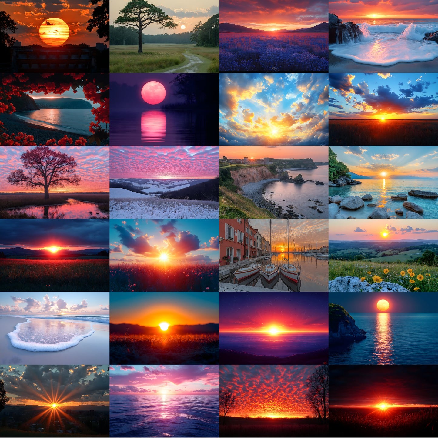 Sunset Photography Backdrop Bundle, Golden Hour Digital Backgrounds for Photographers, Ratios, Dreamy Photo Overlays