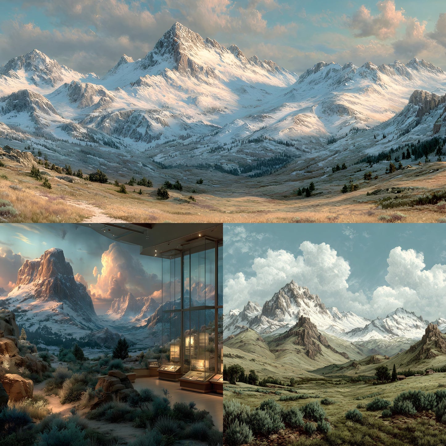 Absaroka Mountain Range Digital Backdrop, Illustrated Background for Photography, Square Format, Scenic Photo Booth, Fantasy Composite Art Resource