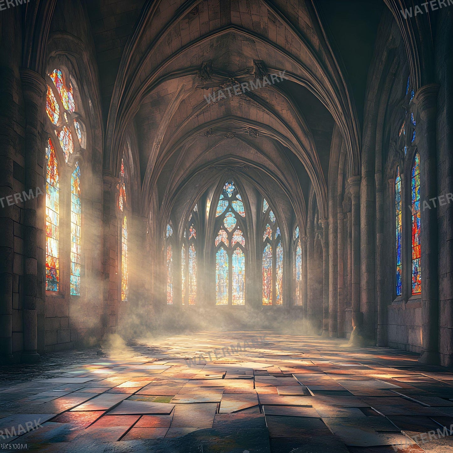 Abandoned Cathedral Digital Backdrops for Portrait Photography - 96x96px Photoshop Composites