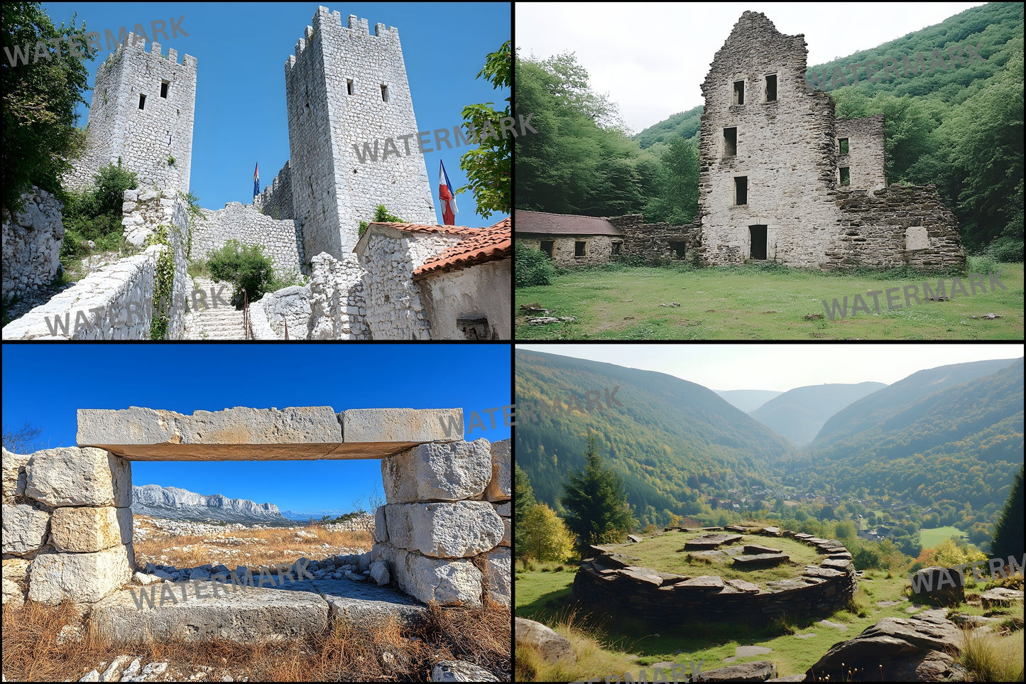 Abandoned Castle Backdrop, European Ruins Digital Backgrounds, Fantasy Photography, Printable Photo Booth