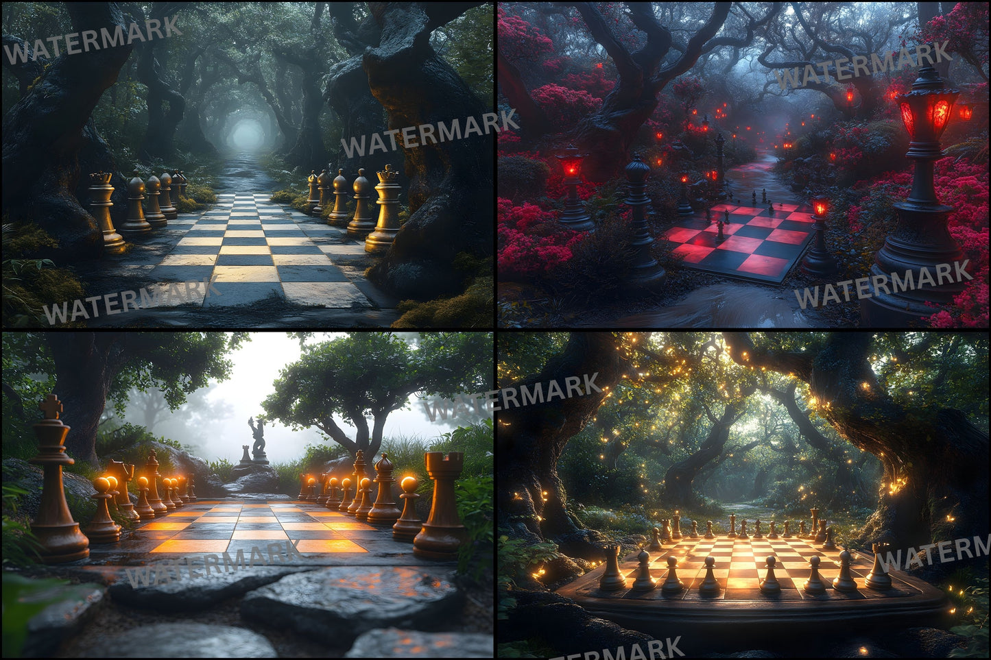 Alice in Wonderland Chessboard Backdrop, Fantasy Photography Background, Digital Download for Portrait, Photo Booth Prop