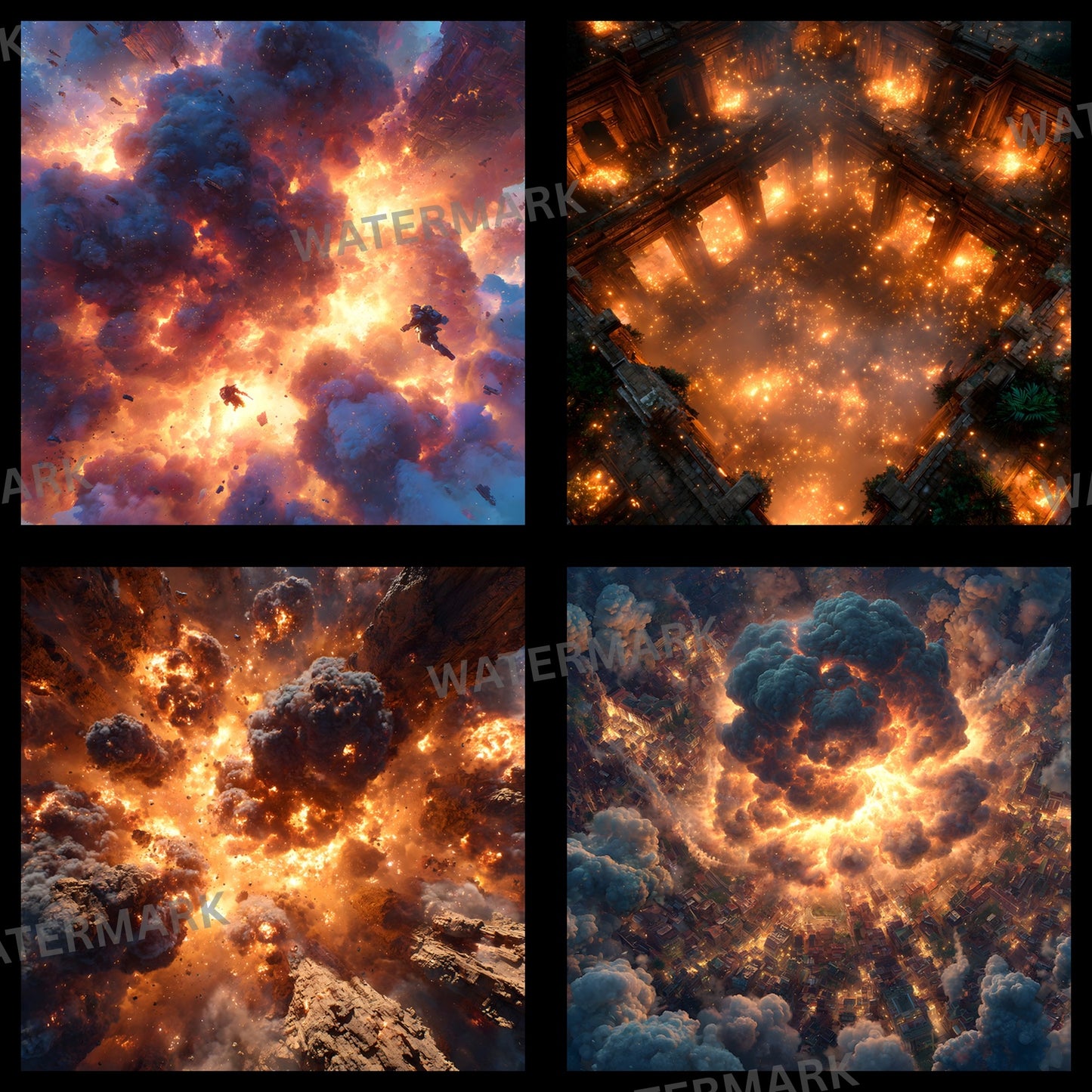 Fiery Battlefield Digital Backdrop, Cataclysm Background for Epic Fantasy Photography, Image for Composites, Gamer Stream Background