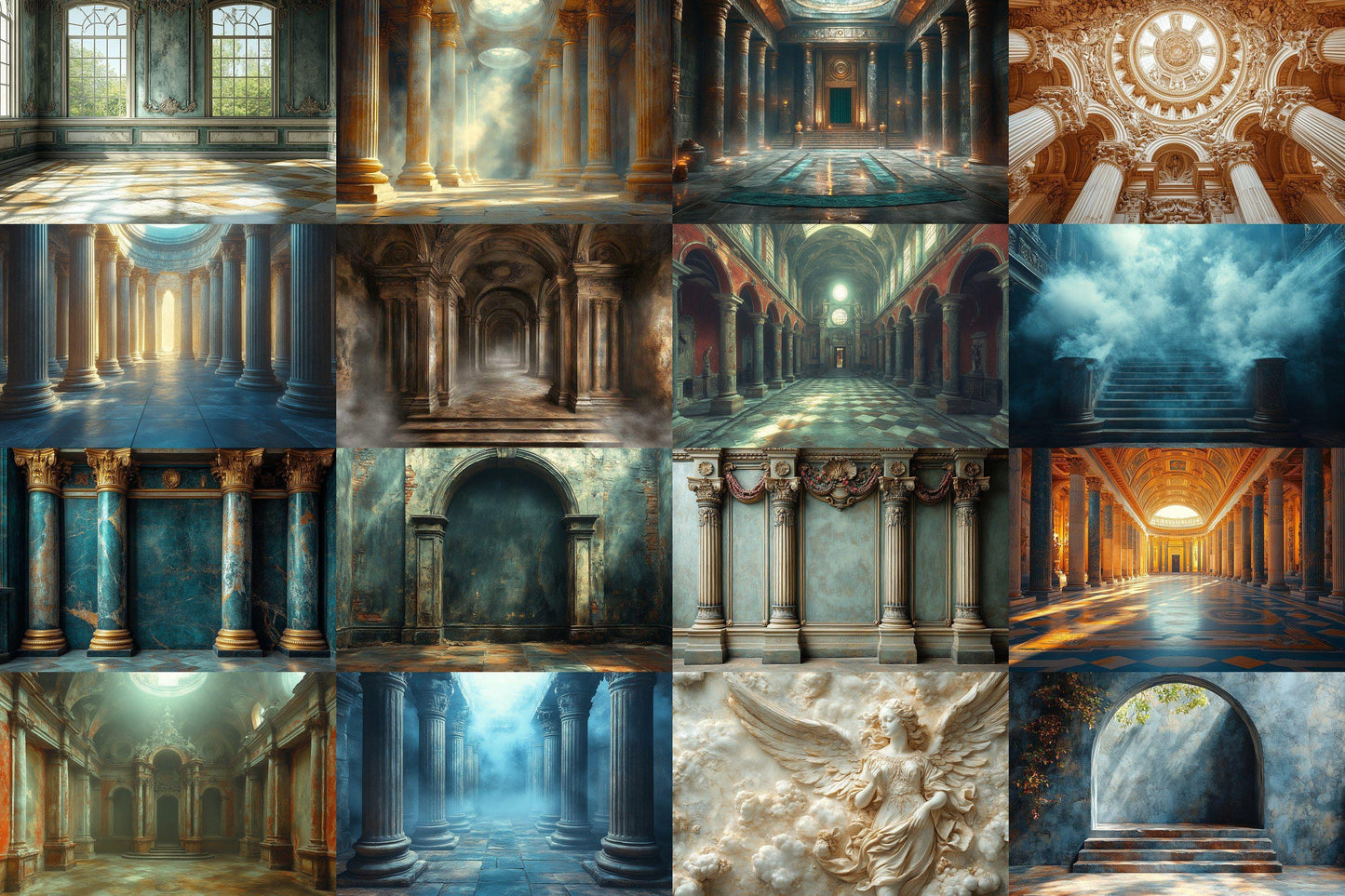 Ancient Civilizations Backdrop: 1PNGs - Historical Ruin Photography, Lost Empire Archaeological Scene, Old World Temple Digital Backdrop