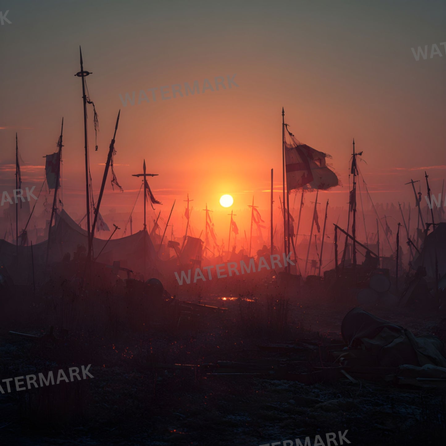 Medieval Battlefield Digital Backdrop, Square Photography Background, Dark Ages Photo Prop, Warrior Knight Composite, Fantasy War Scene, RPG Game Art